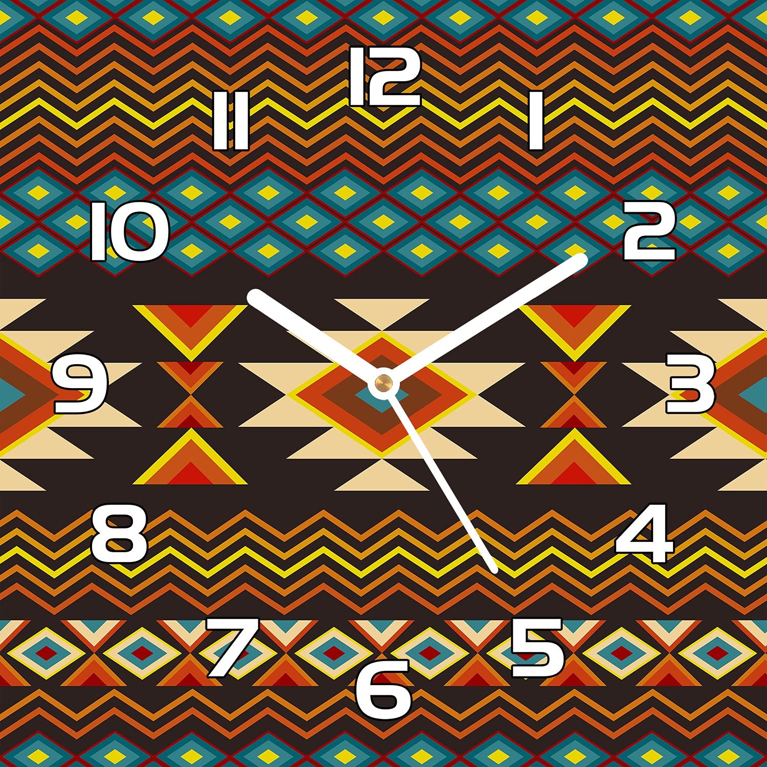 Horloge en verre 30x30 cm Coloray cuisine ustensile ethnique brun
