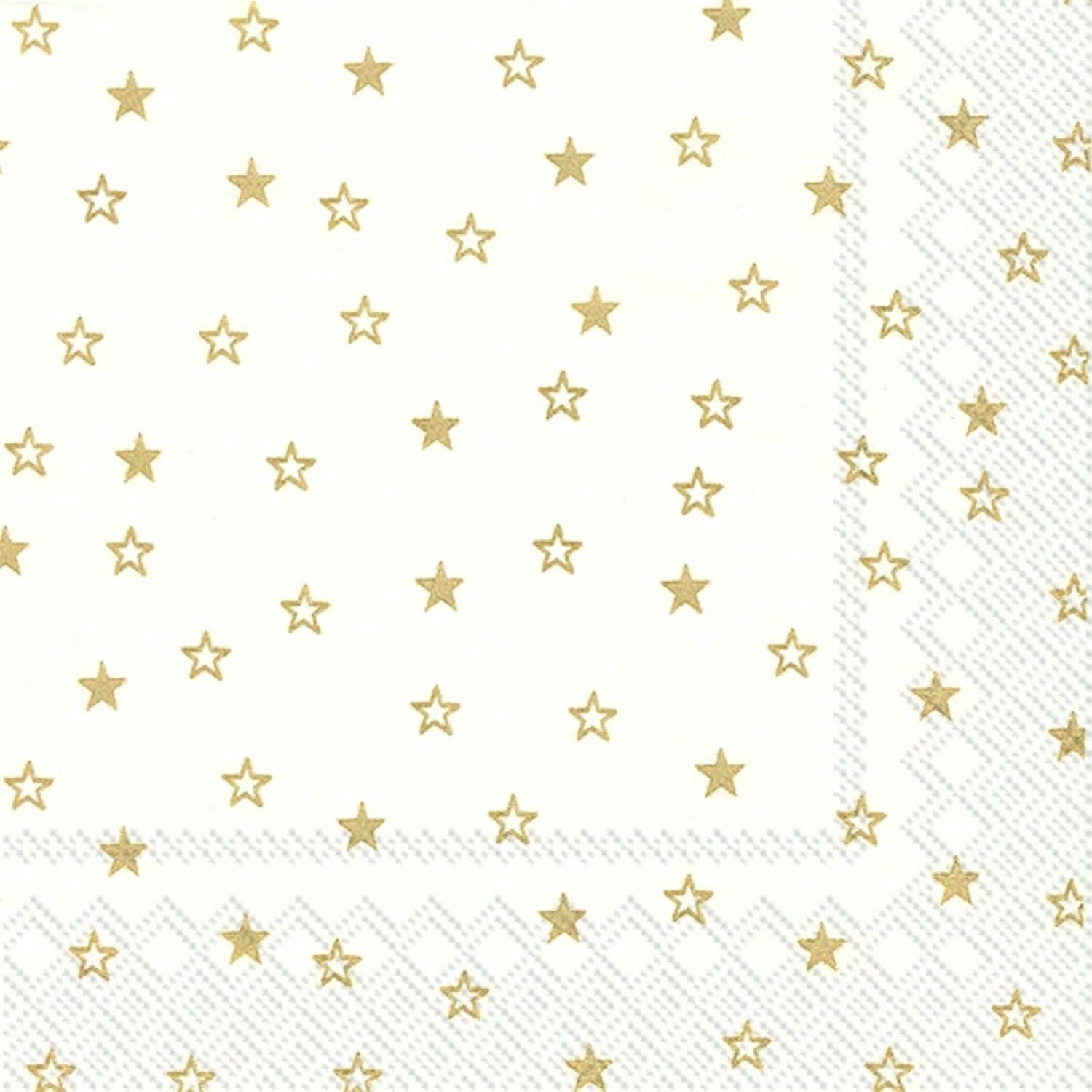 IHR Christmas Little Stars White Gold Luncheon 3 Ply Paper Napkins