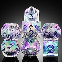 Vista 48 de DNDND Dados de Resina Ojo DND de Borde Afilado Dado de D&D con Estuche de Regalo para Juego de Dungeons and Dragons (Ojo de Dragón Verde)