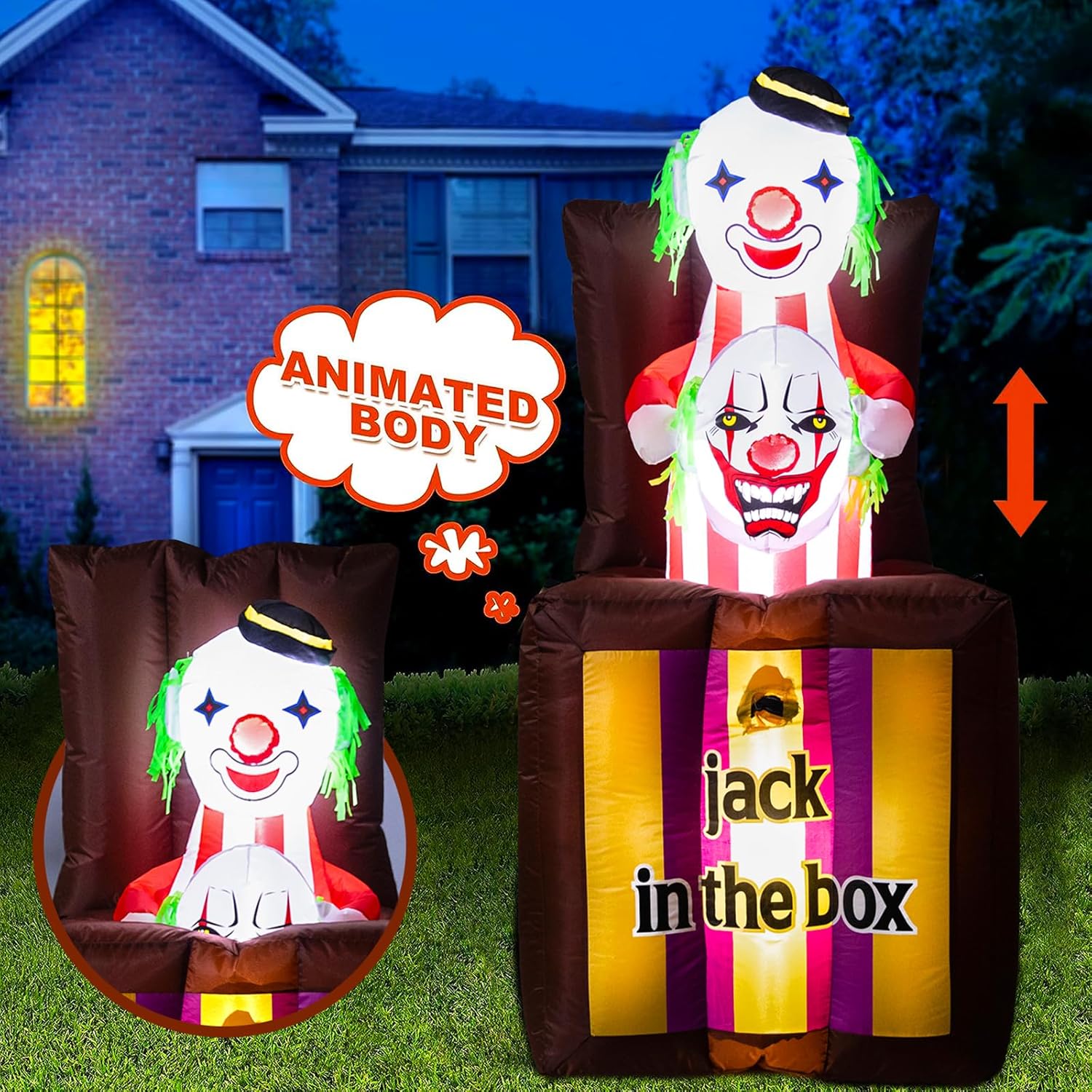 5 Ft Halloween Inflatable Yard Decorations, Animated Halloween