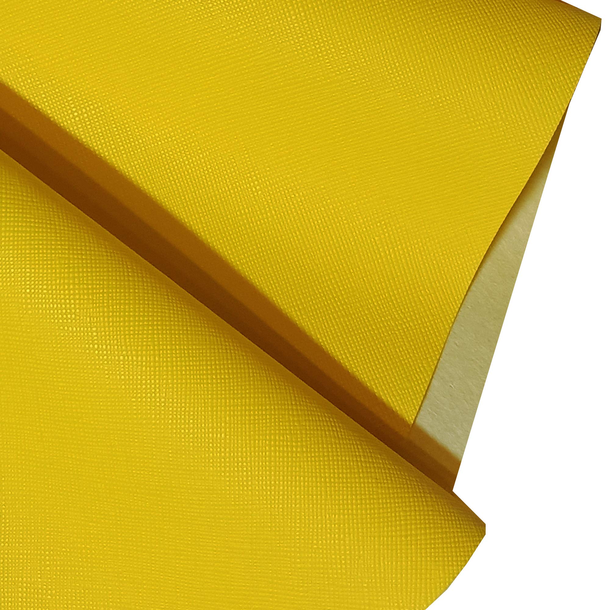 Podlinen Yellow 12 Cols Saffiano Textured Faux Leather Pvc Grained Leatherette Fabric Fine Cross Hatch Pattern Half Metre / 1 Metre / 5Metres Cut Off A 137Cm Roll : Craft Upholstery (, 5 Metres (500 X 137 Cm))