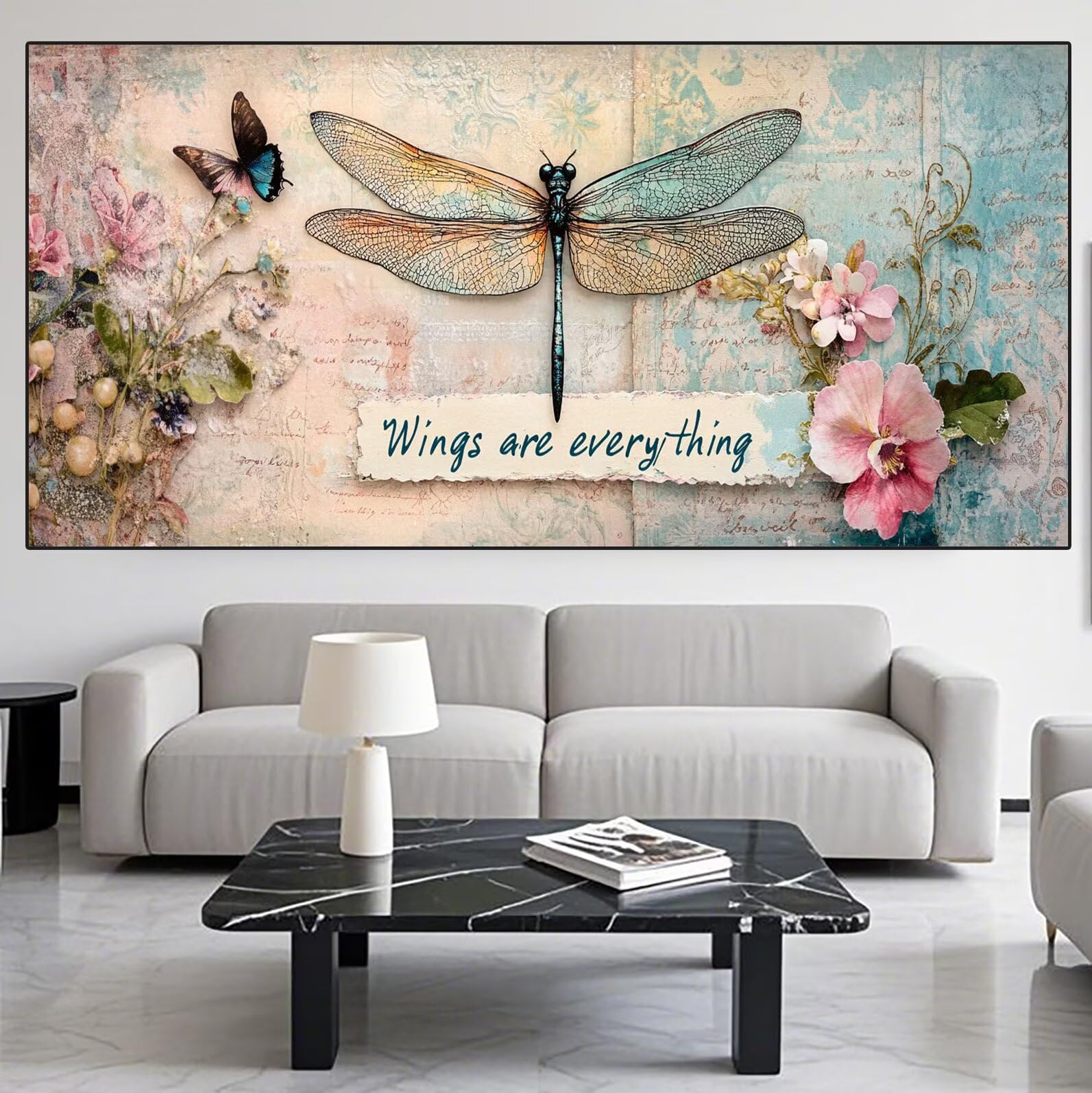 Dragonfly Diamond Art Flower Diamond Painting Arts and Crafts for Adults, zestaw do malowania diamentami 5D, dorosłych, Crysta, haft krzyżykowy, zestaw do haftowania dla początkujących, dekoracja
