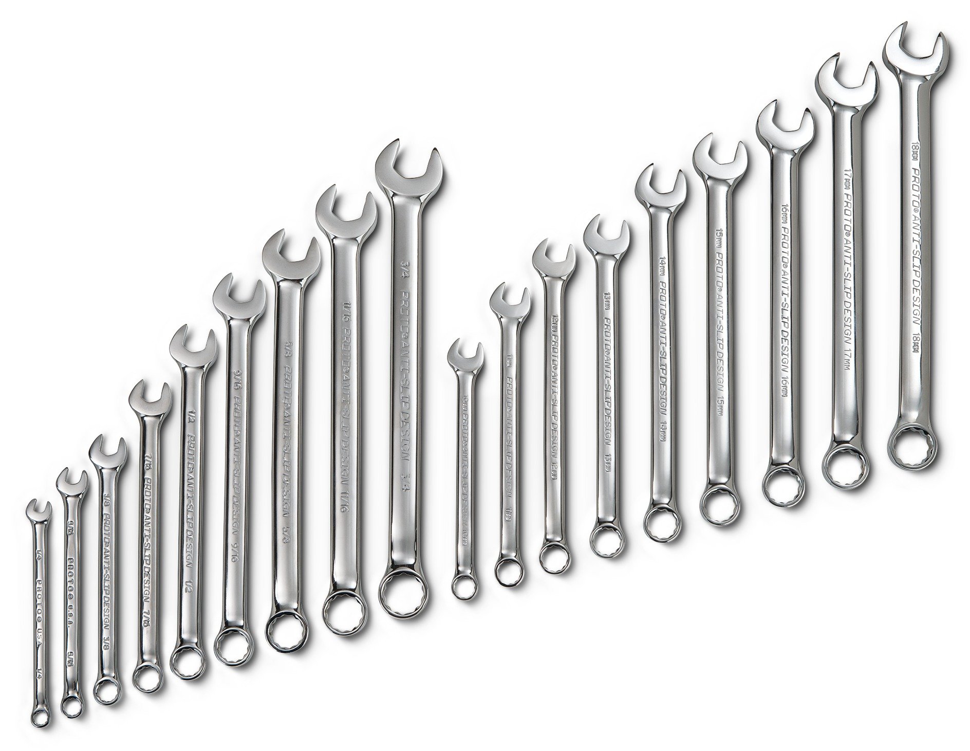 Buy Stanley Proto Proto J1200CS 18Piece Full Polish AntiSlip SAE/Metric Combination Wrench Set
