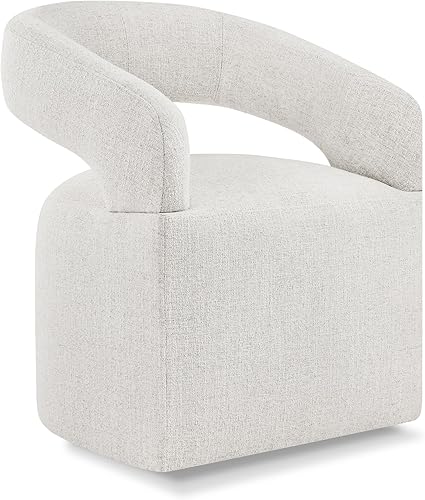 Sillas de comedor tapizadas con ruedas, moderno sillón lateral de barril con rodillos para comedor, dormitorio, sala de estar, sala de lectura,