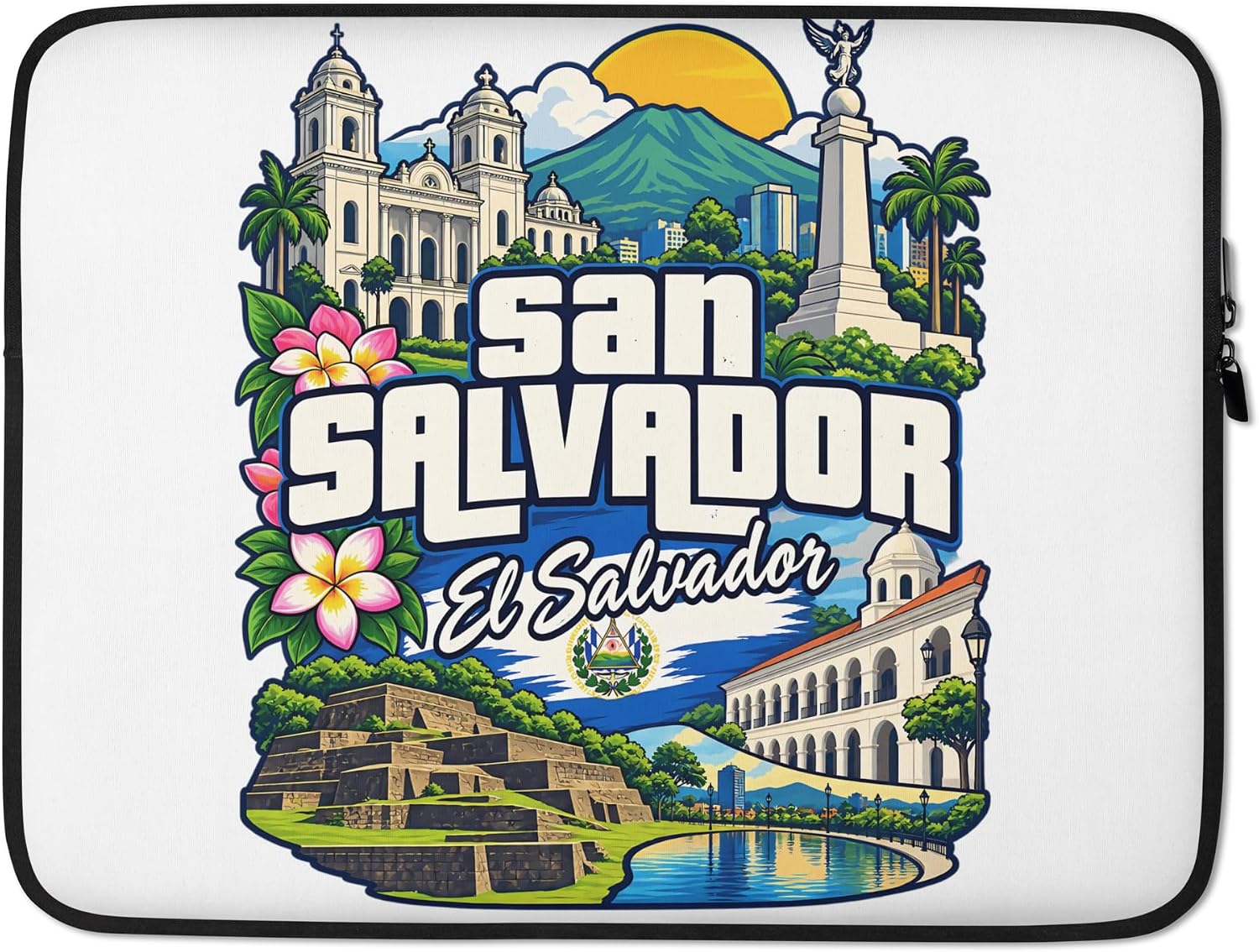 San Salvador El Salvador Graphic Laptop Sleeve image 5