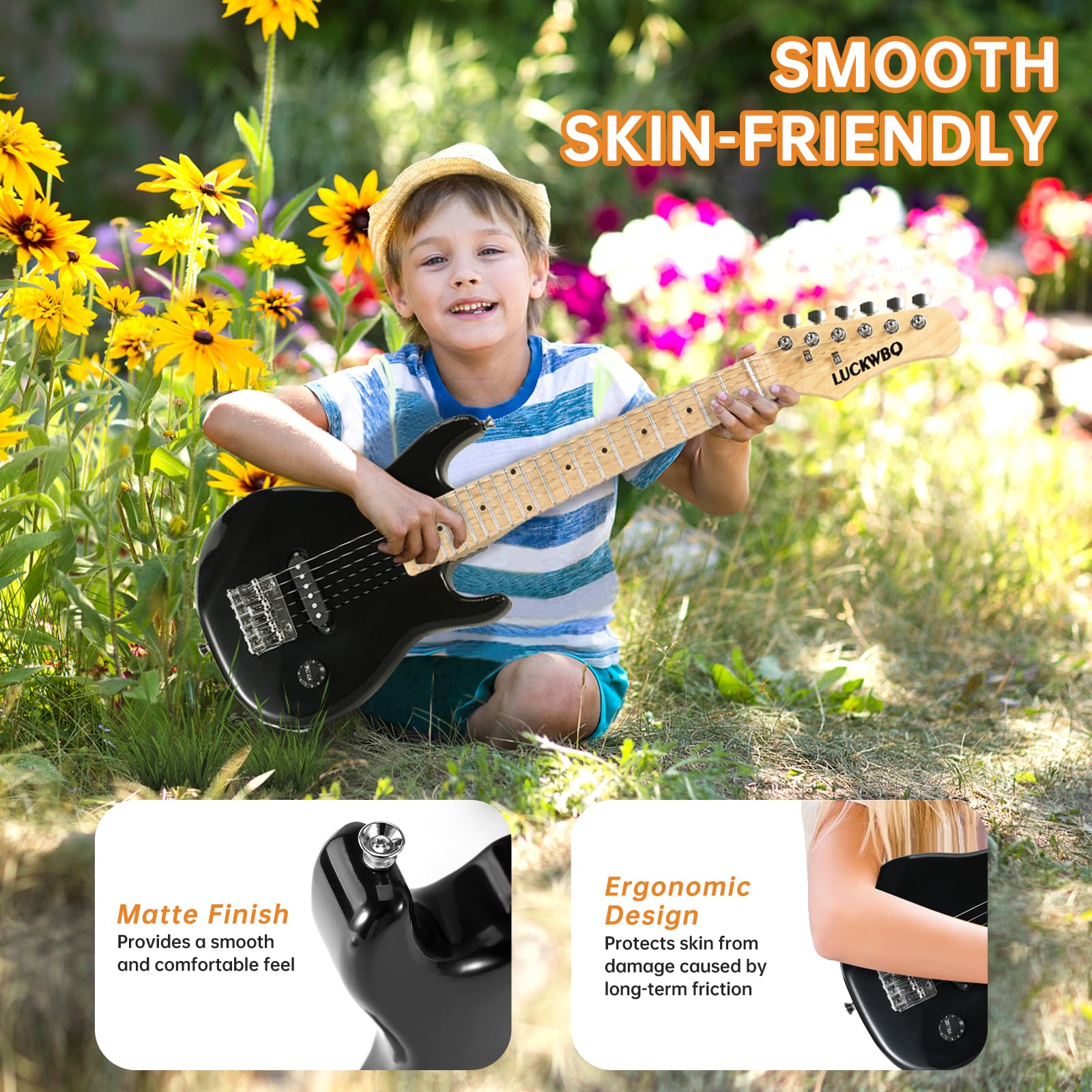 Mini chitarra elettrica per bambini da 76,2 cm, kit per principianti, mini chitarra elettrica per ragazzi e ragazze, starter kit con amplificatore da 5 W, tracolla, custodia, corde