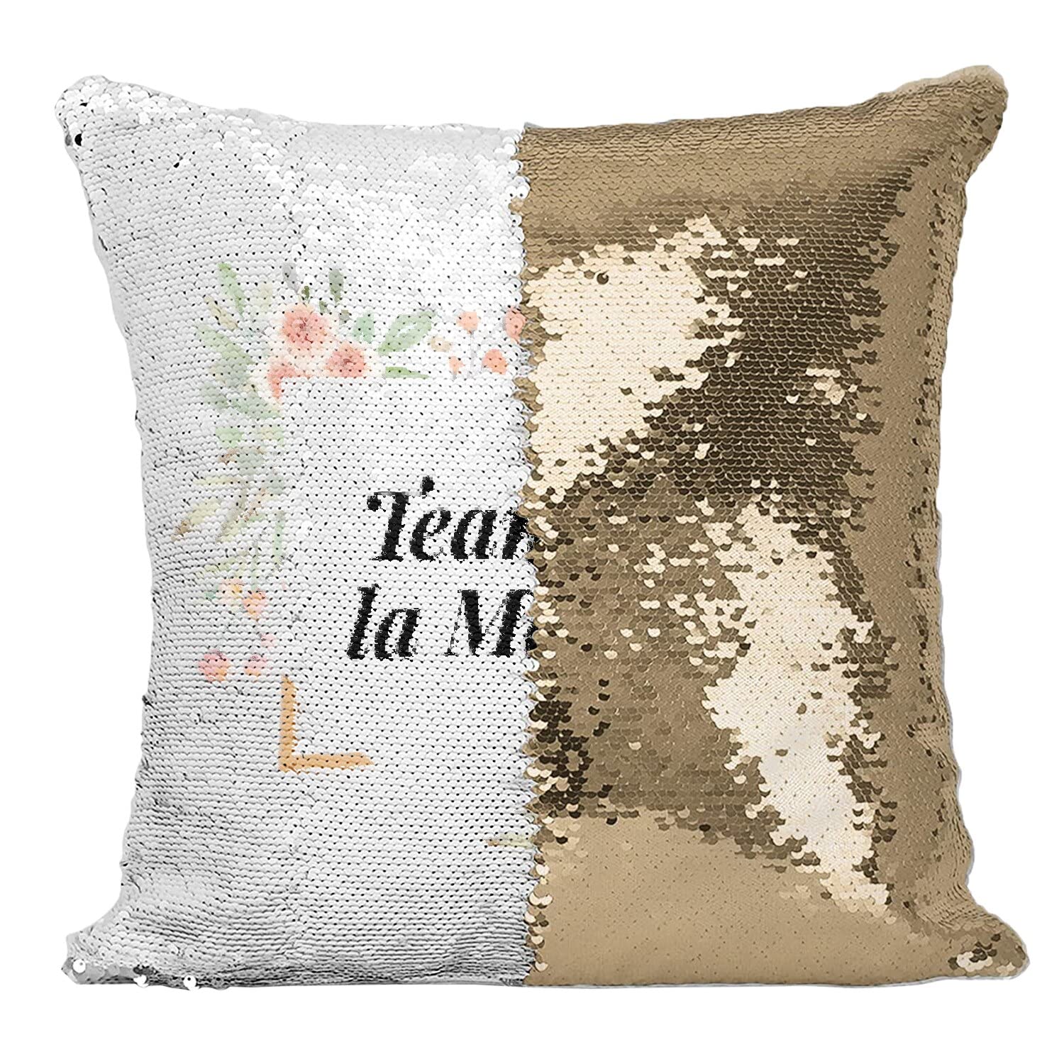 Coussin sequin doré pour personnaliser votre décoration de mariage et EVJF