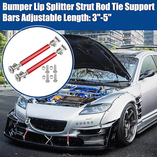 Miniatura 2 de ACROPIX Barras de soporte universales ajustables de aleación de aluminio de 3 a 5 pulgadas, 2.953 in, color rojo, paquete de 2