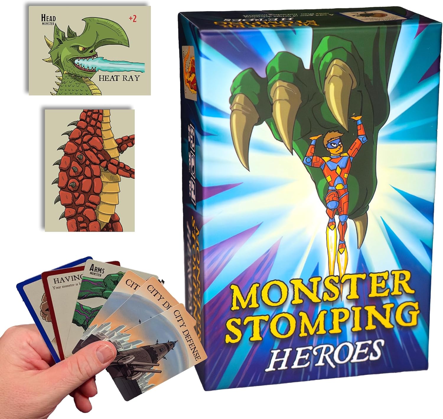Monster Stomping: Heroes Games – Monster Building Dice & Strategy Card Game for Adults & Kids 13+ | Travel, Party & Family Kids' Games for Game Night Fun | Teen Boys Gift Ideas