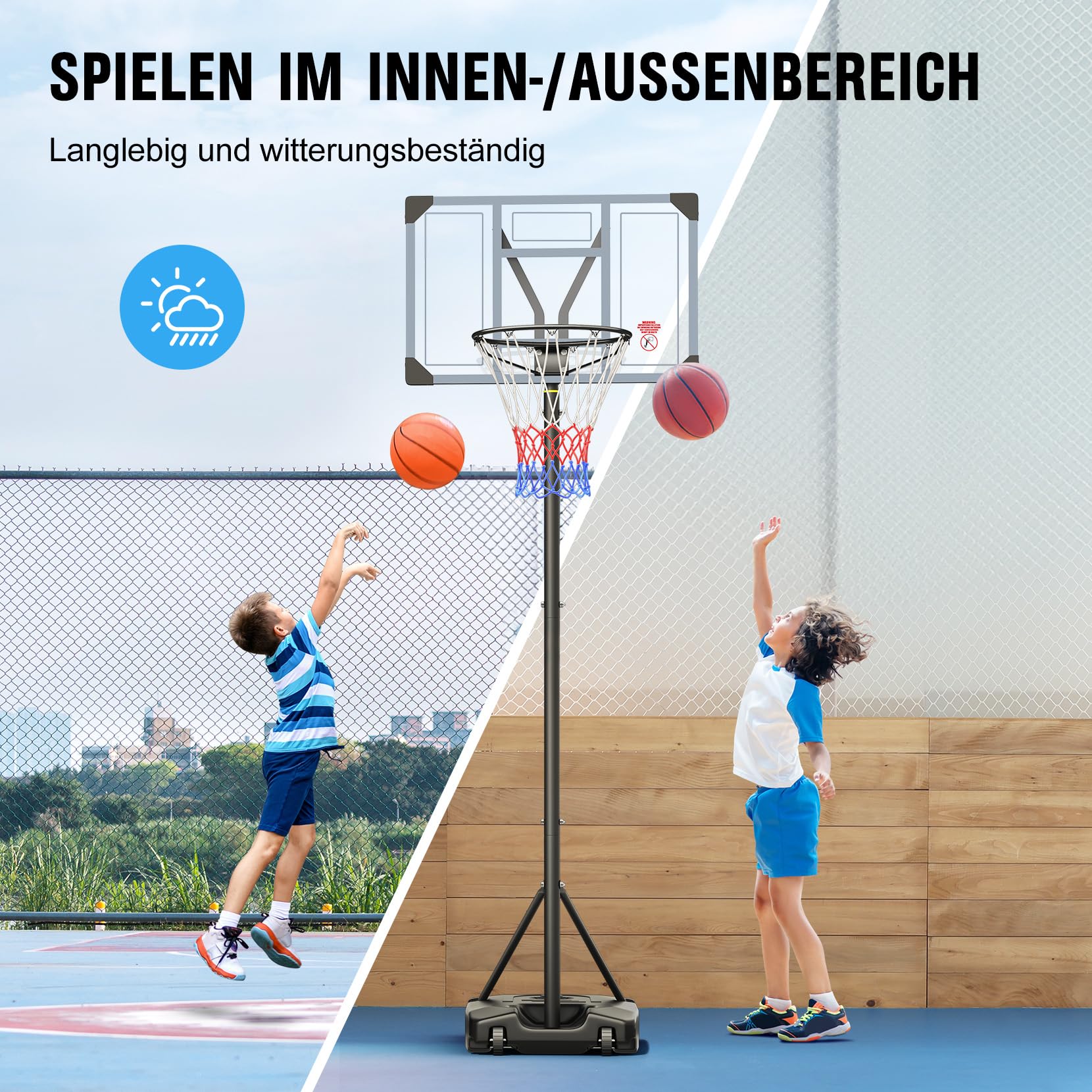 Basketballkorb Outdoor 305cm für Kinder, Jugendliche und Erwachsene