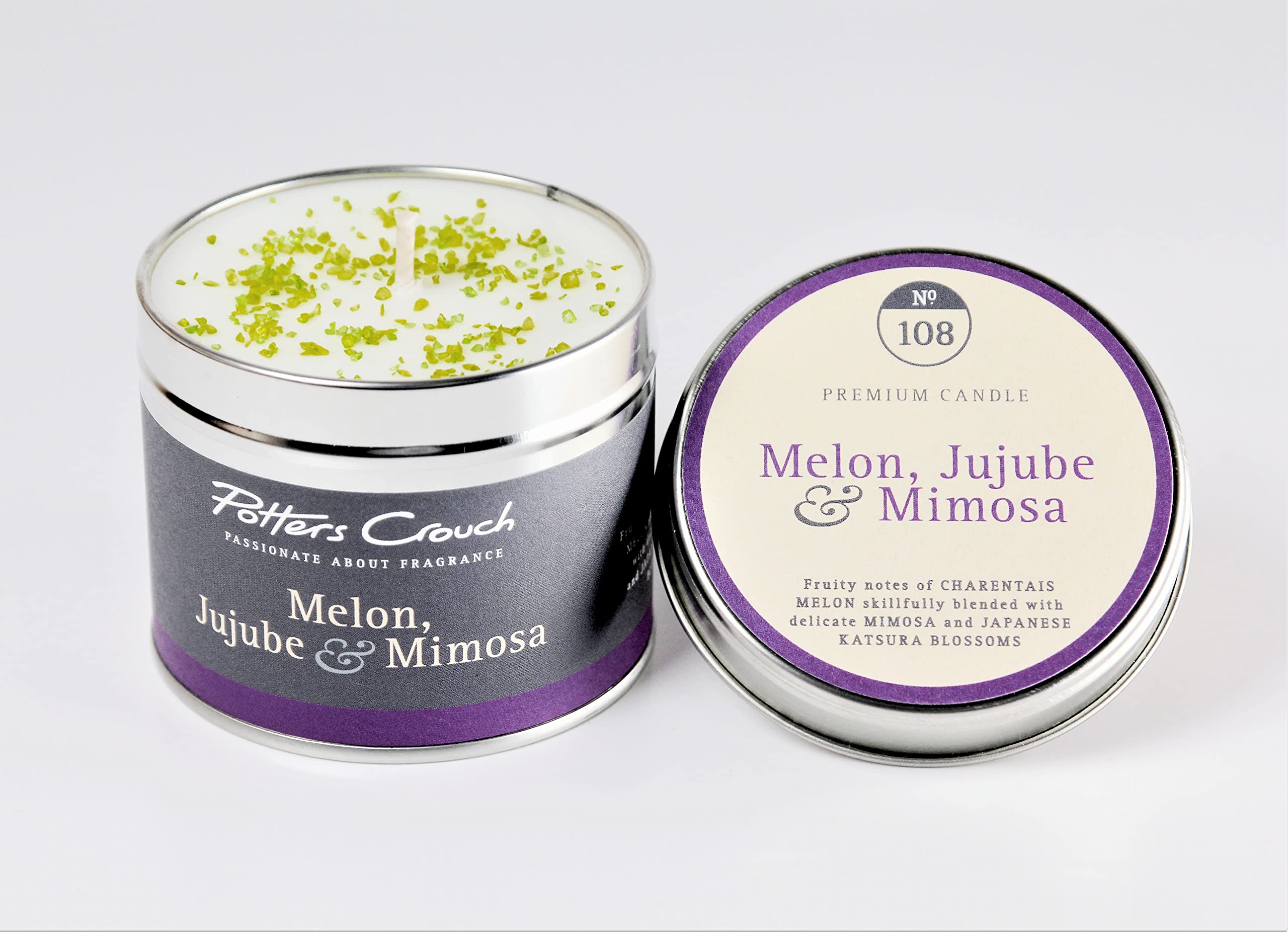 Potters Crouch Scented Candle in a Tin - Melon, Jujube & Mimosa
