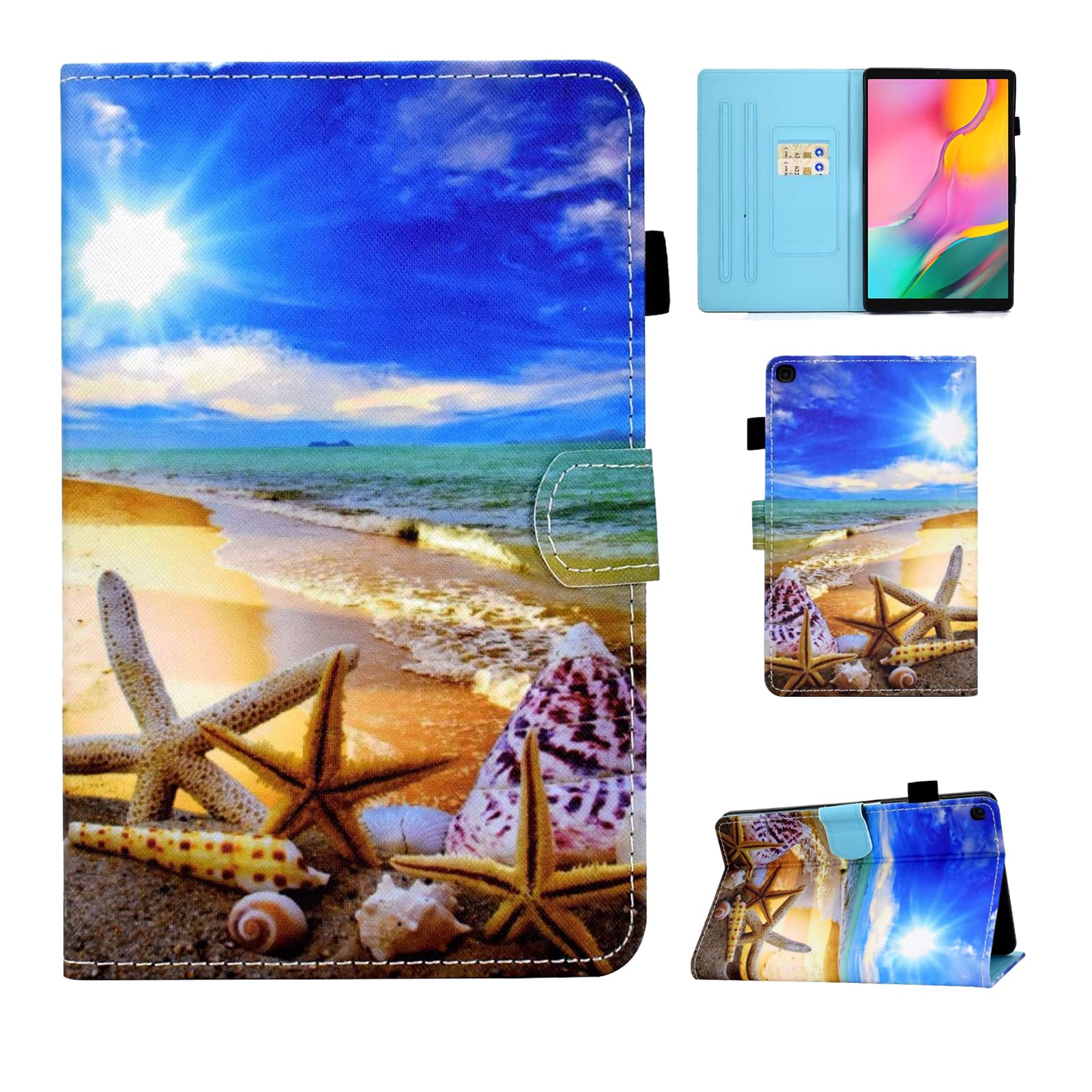 CXTcaseCase for Samsung Galaxy Tab A 10.1 2019 (SM-T510/T515), Protective Cover Case with Stand Function for Samsung Galaxy Tab A 10.1 2019 SM-T510/T515, Blue Sky