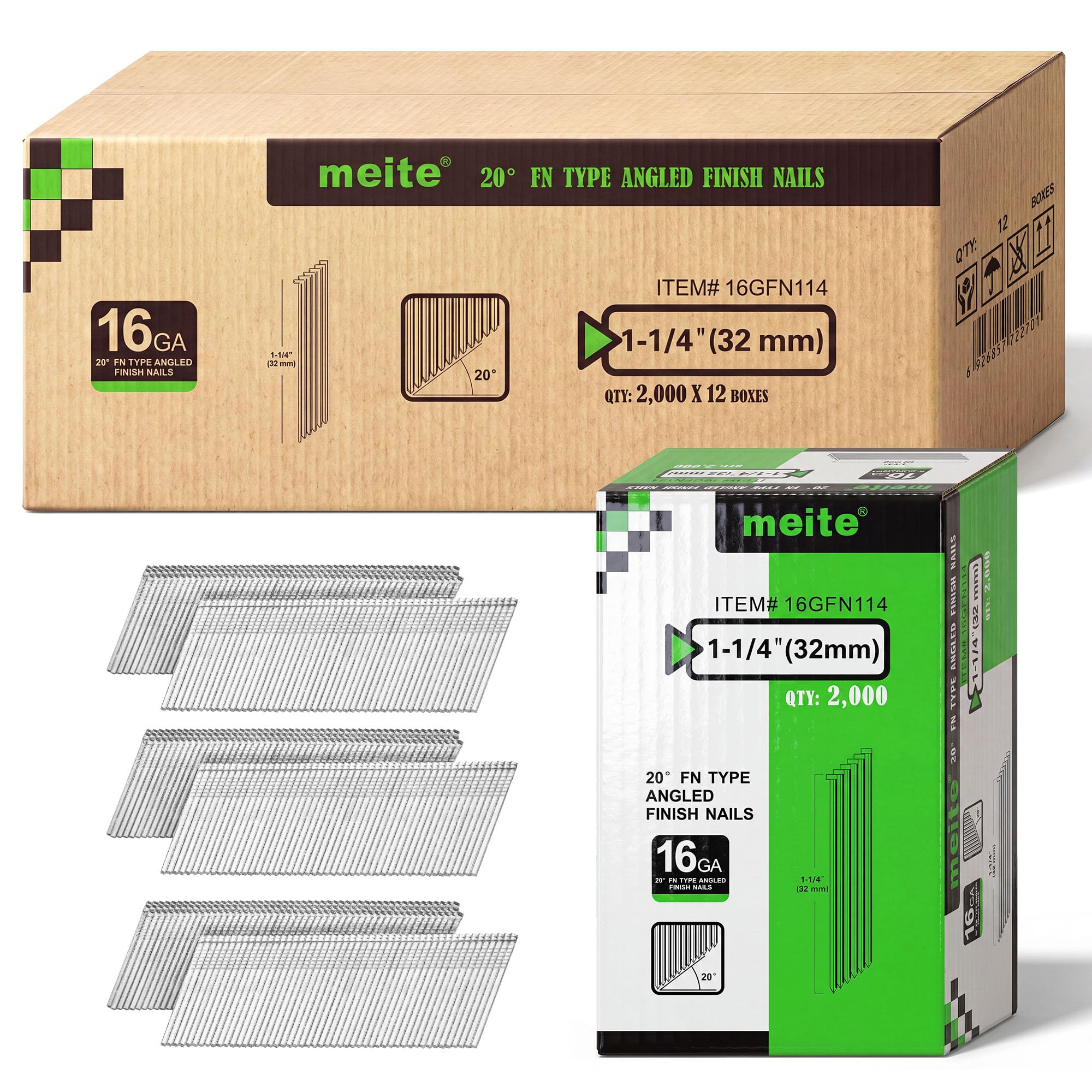 Meite 2 Inch Finish Nails - 2000 PCS -11 Meite 2 Inch Finish Nails - 2000 PCS -11