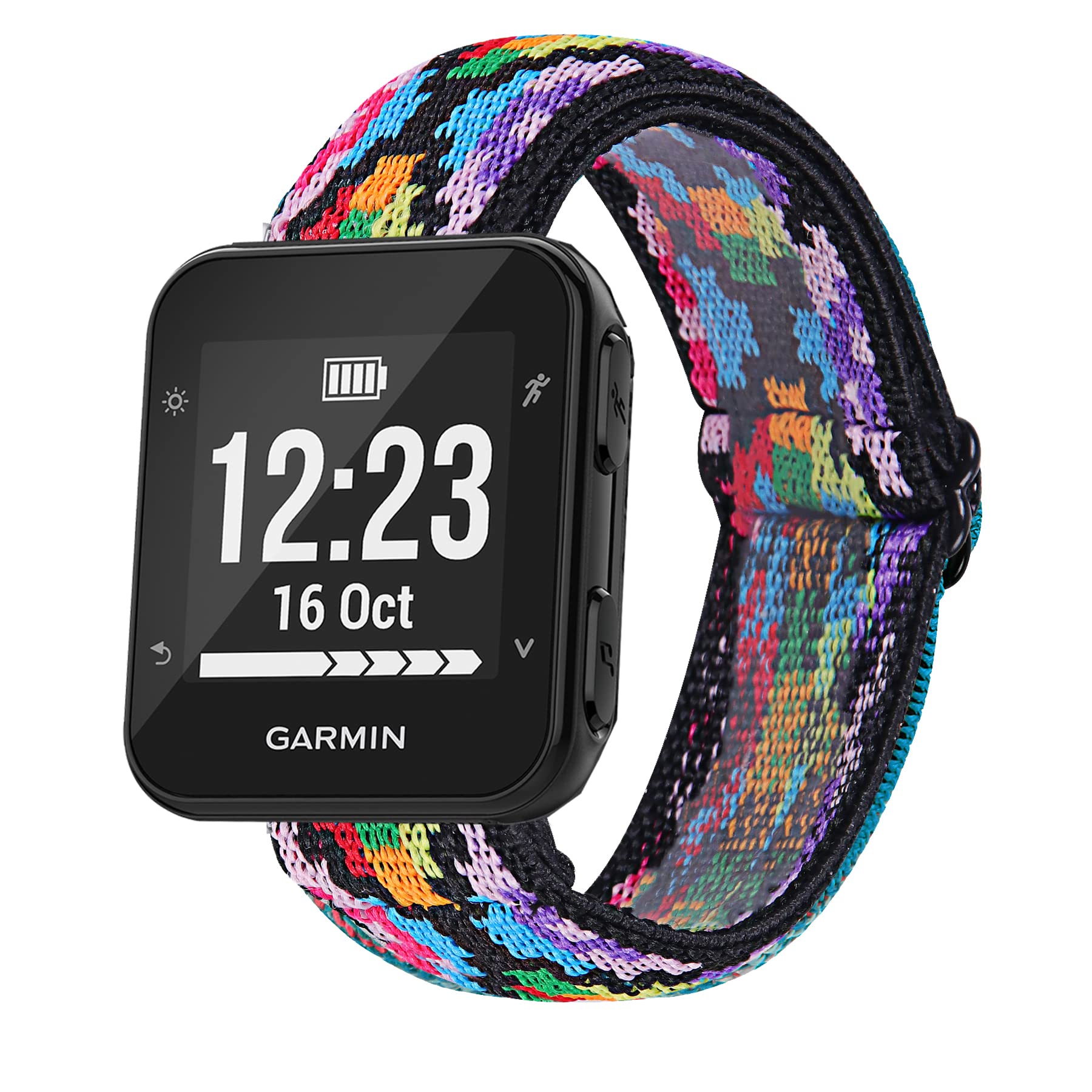 Capricoorn Band Compatible with Garmin Forerunner 35, Embroidery Stretchy Wristband Loop Adjustable Strap for Forerunner 35/30 (Color Grid)