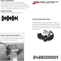 Vista 6 de Polisport Armadillo - Protector de tubería - Negro, construcción ligera de PA/ABS, ajuste universal para tubos de escape de 2 tiempos, resistente al