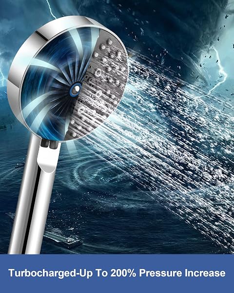 Shower Head, Magichome High Pressure Shower Head with 5 Spray Modes, Turbocharged Design Powerful Shower Heads for Low Water Pressure - 4