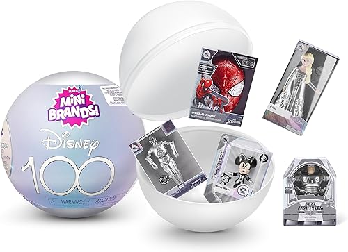 Miniatura 7 de Mini Brands Funda de colección Disney 100 Platinum de ZURU con 2 miniaturas exclusivas, Platinum Minis, Celebra Disney 100