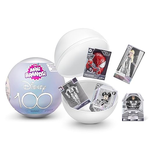 Mini Brands Disney 100 Platinum Capsule by ZURU Limited Edition with Platinum Minis, Celebrate Disney 100