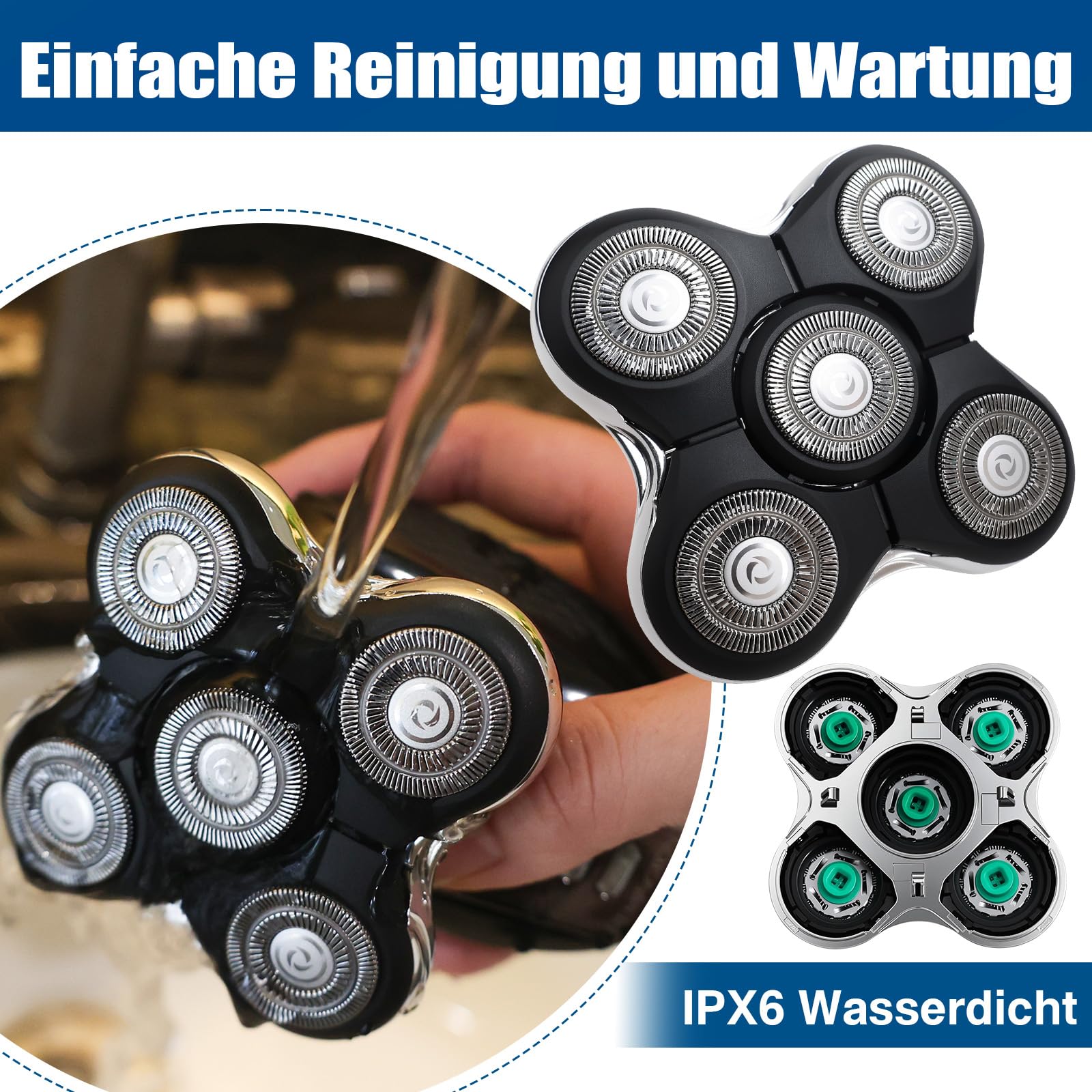 RX5 Ersatzköpfe kompatibel mit Remington Balder Pro XR7000/XR1500/XR1501 | 2er-Pack RX5 Ersatzköpfe kompatibel mit Remington Balder Pro RX7 / XR1600 geeignet – Geschenk für Männer