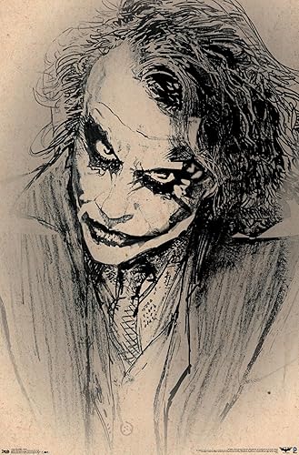 Trends International Dark Knight-Sketch - Póster de pared premium, 22.375 x 34 pulgadas