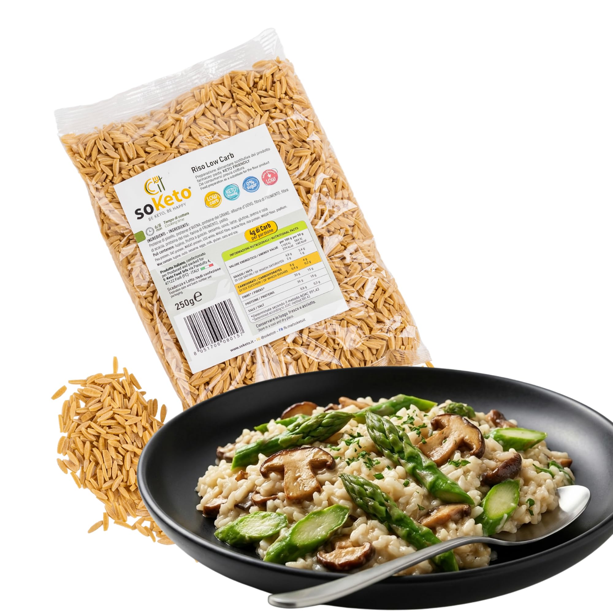 Riso chetogenico e low carb per dieta chetogenica o con pochi carboidrati (250 grammi)