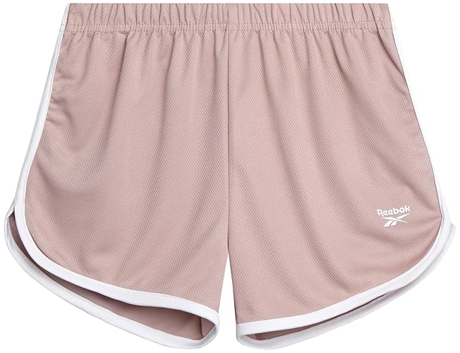 Reebok Girls Athletic Shorts - Active Performance Lightweight Mesh Dolphin Shorts for Running Dancing Workout Soccer Gym