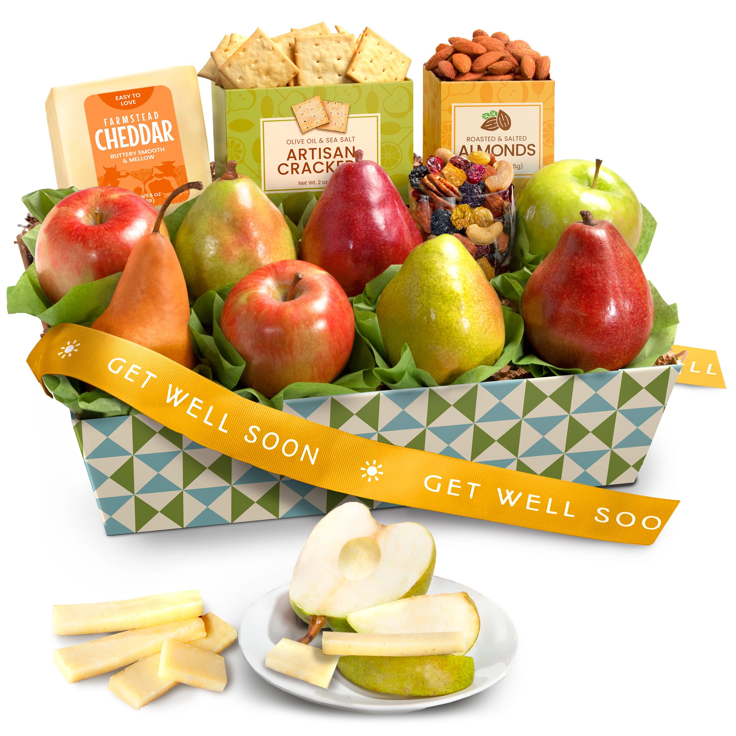A Gift Inside Get Well Soon Cheese and Nuts Classic Fruit Basket