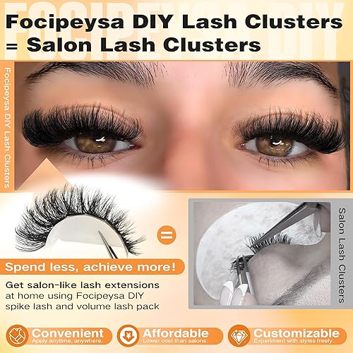Miniatura 2 de Kit de extensiones de pestañas, 560 racimos de pestañas individuales, racimos de pestañas 40D, unión y sello, removedor de pegamento de pestañas y