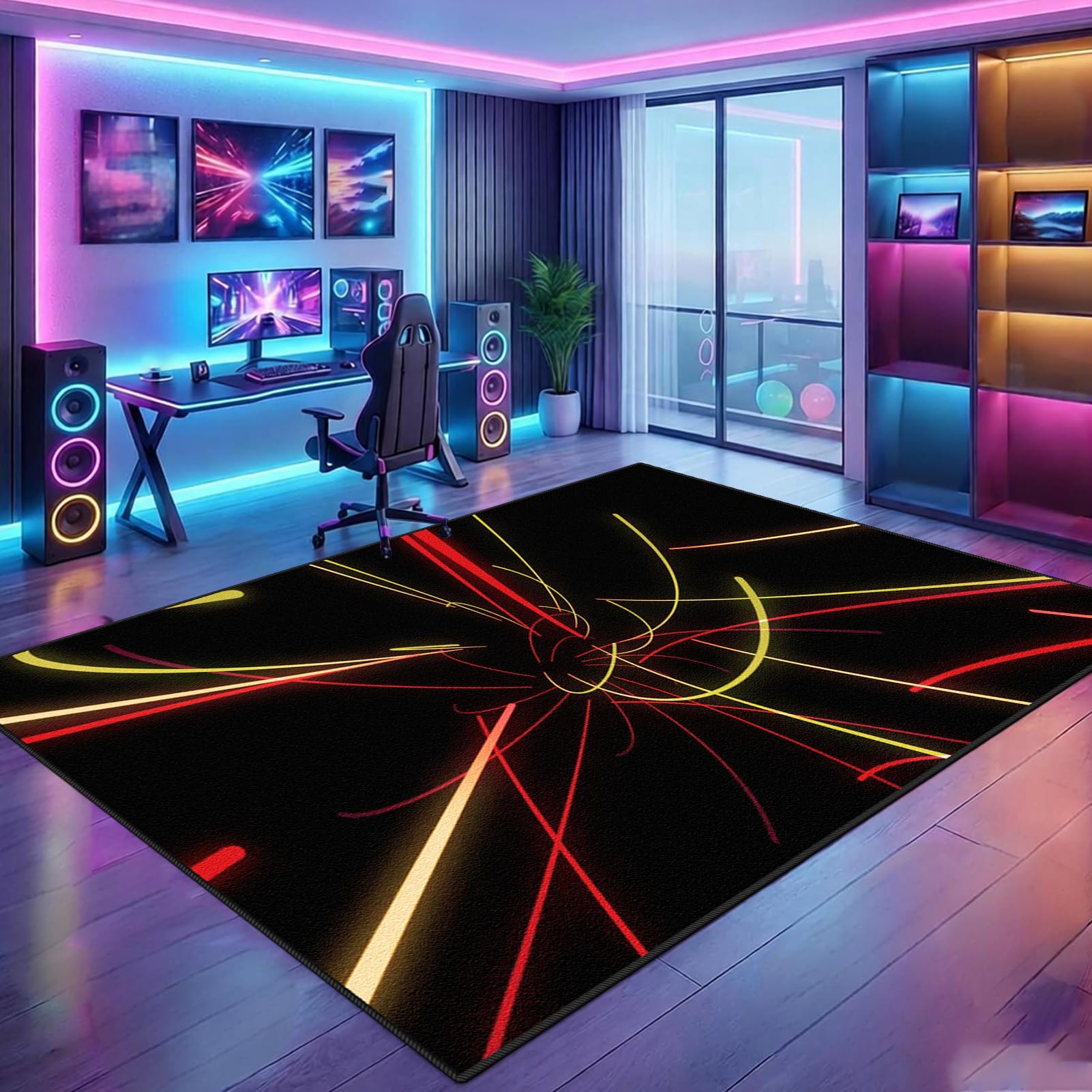 Tapis gamer lavable et antidérapant pour grand tapis de salon
