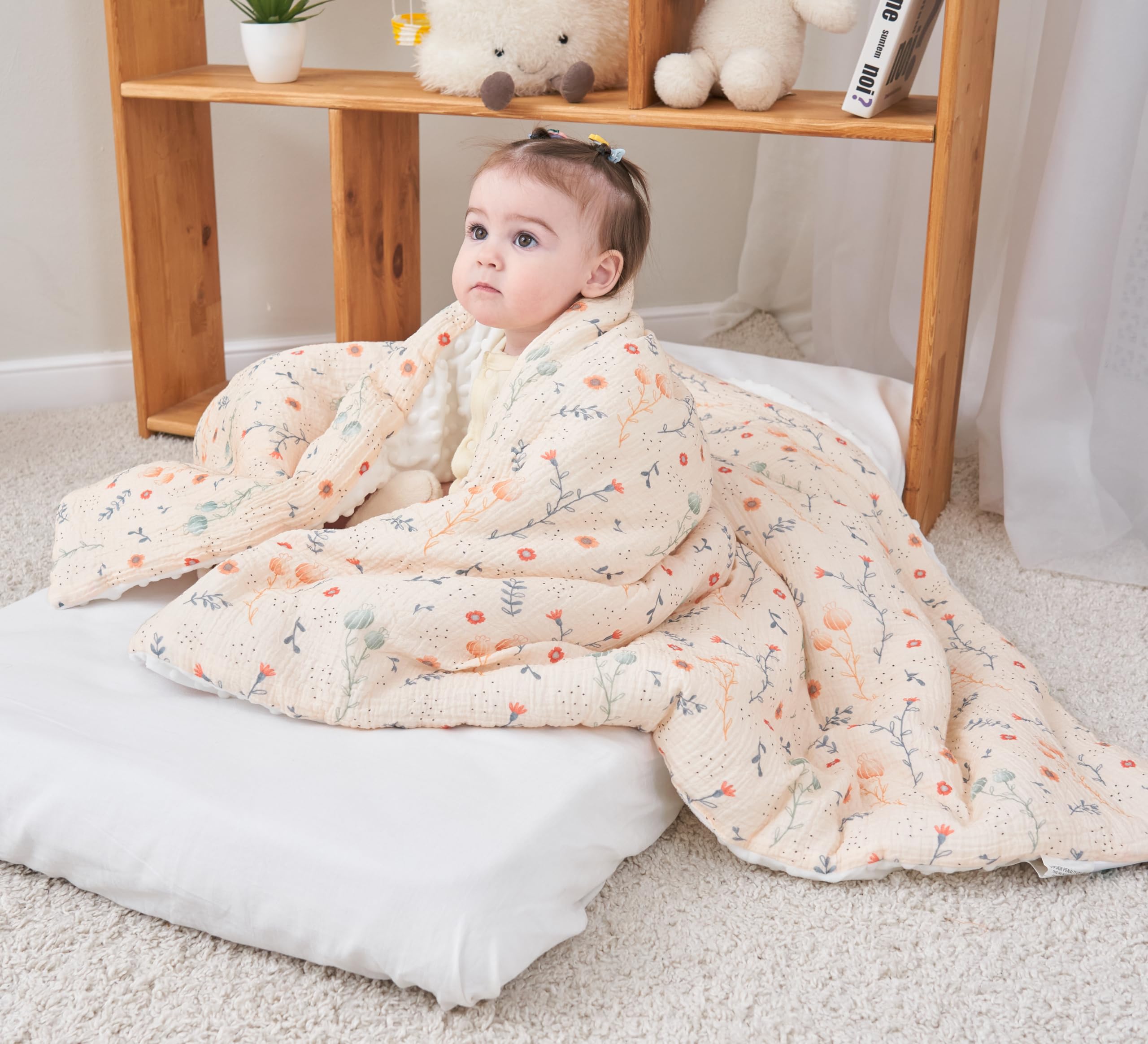 SUPERBE BEBE Coperta Pile Morbida per Bambini in Cotone Oeko Tex - Copertina 75x100 cm, 10 Colori - Comfort e Qualità - Plaid, Pisolino, Scuola Materna - Regalo per Neonata o Neonato