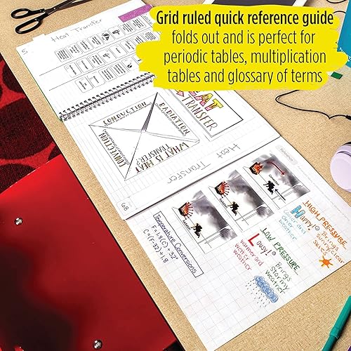 Miniatura 5 de Five Star Cuadernos interactivos en espiral para toma de notas, paquete de 3, 1 materia, papel rayado universitario, 11 x 8-12 pulgadas, 100 hojas,