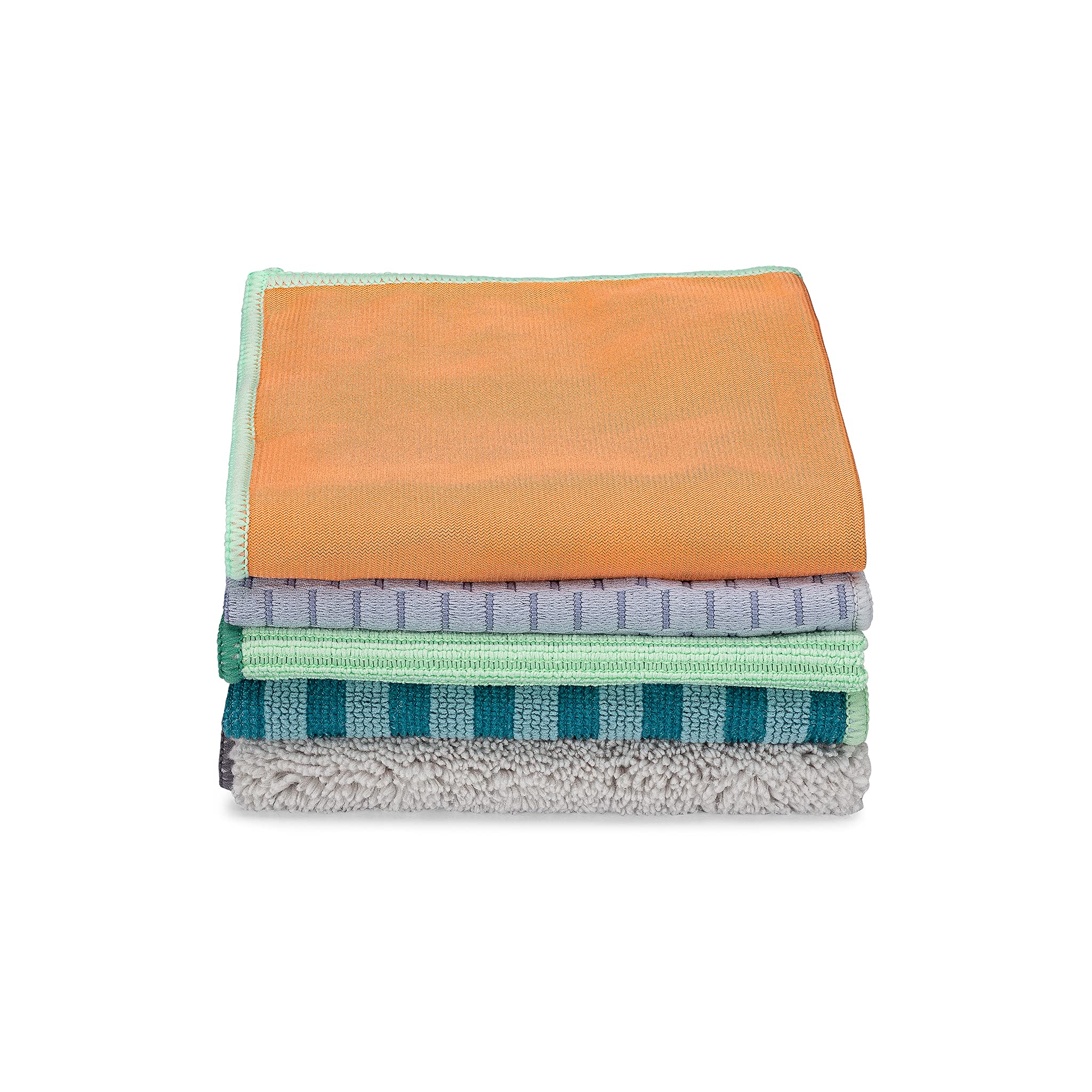 Full Circle Renew Collection çok fonksiyonlu geri dönüştürülmüş mikrofiber bez, 5 adet, çok renkli