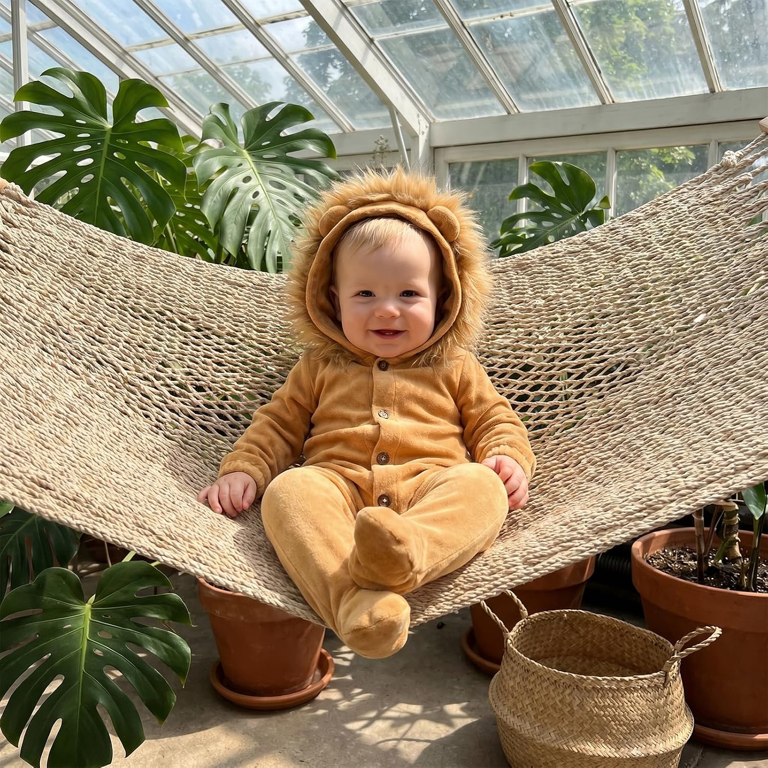 Newborn Baby Boy Girl Halloween Outfit Lion/Deer Long Sleeve Hooded Romper