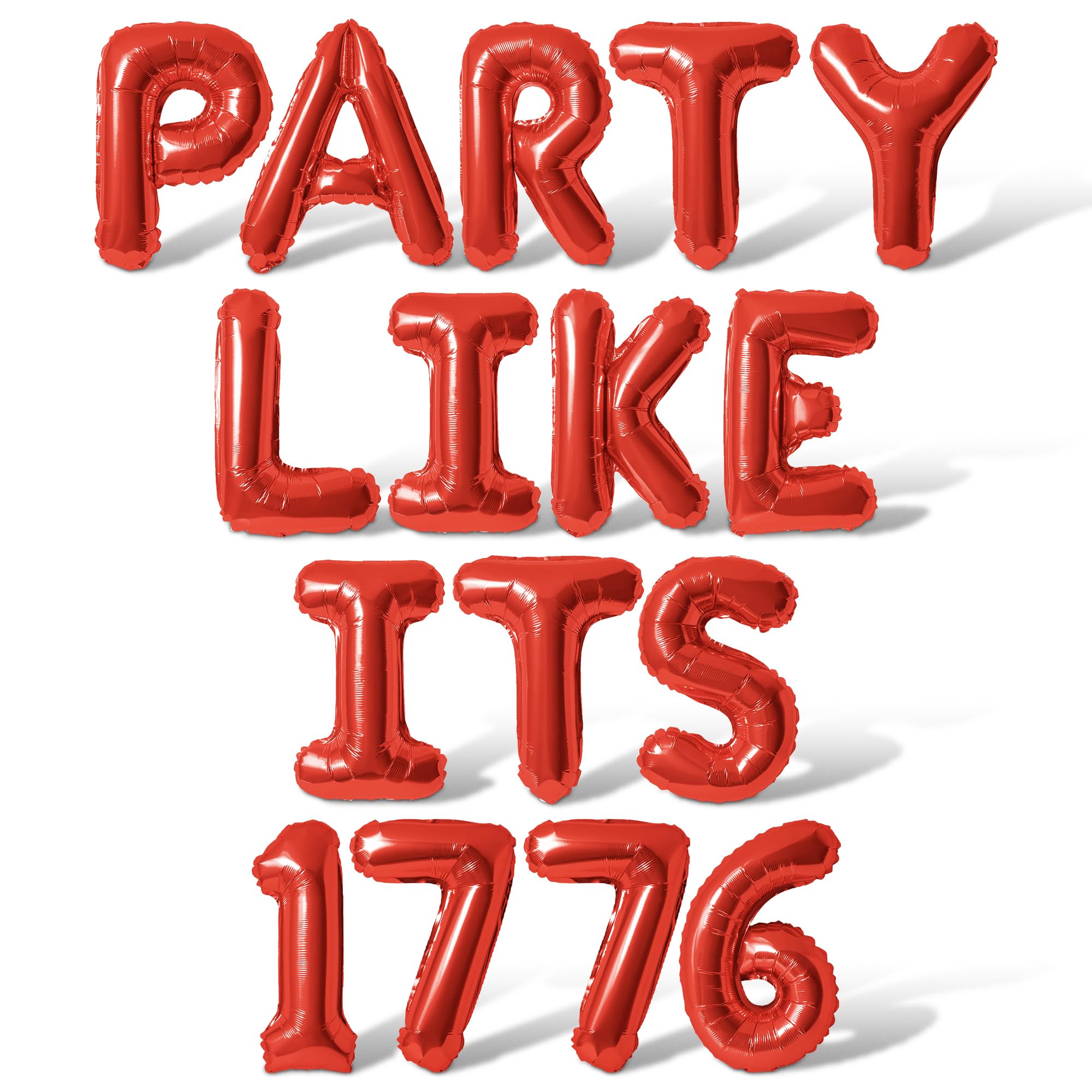 Letter Balloons - PARTY LIKE ITS 1776 16" Inch Alphabet Letters Foil Mylar Balloon 4th of July Party Banner (Red)