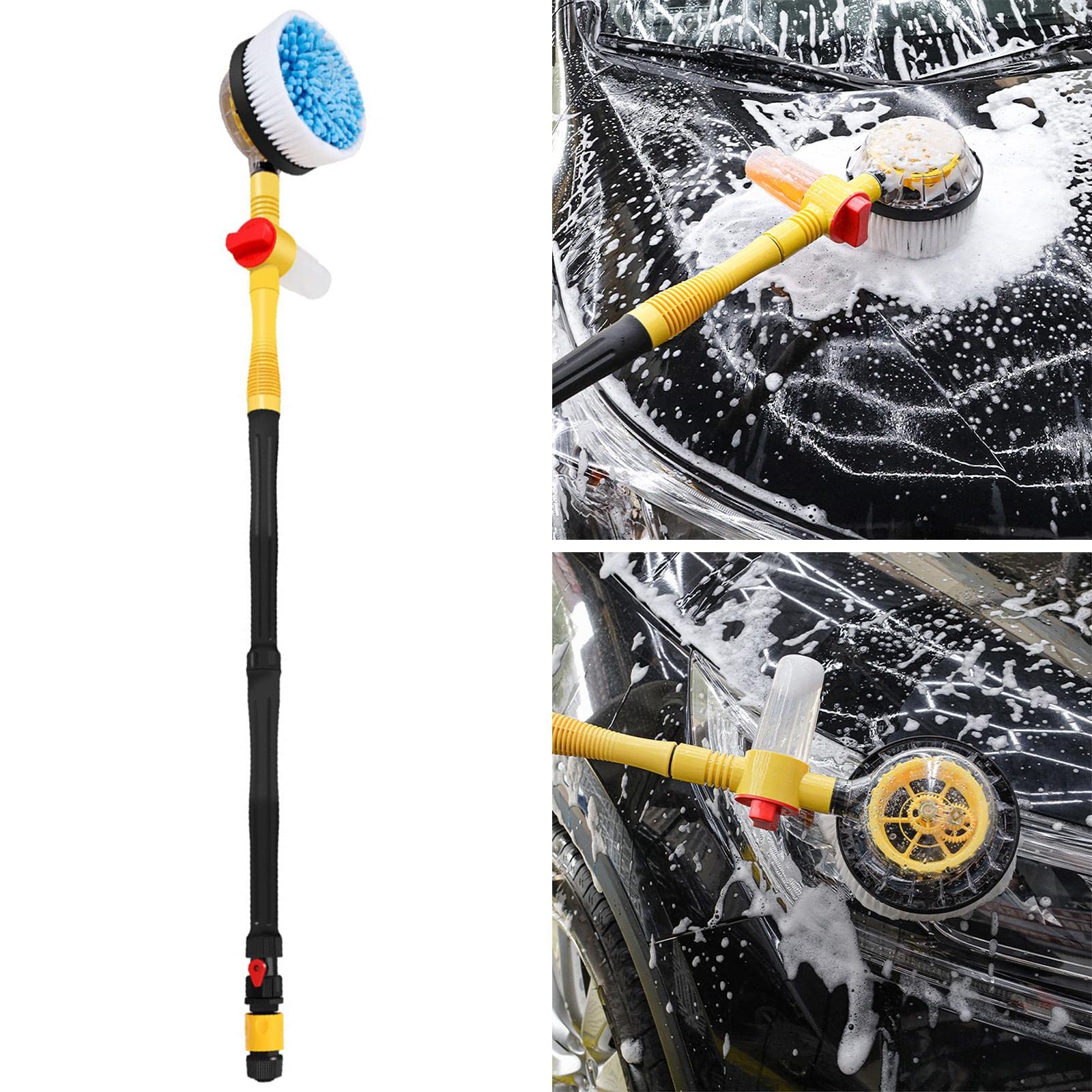 Kit di spazzole rotanti per lavaggio auto Microfibra Quick Connect Regolabile a 360 gradi idropulitrice ad alta pressione per la pulizia del vetro