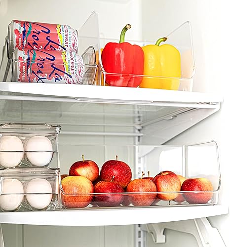 Miniatura 7 de Recipiente de huevos para refrigerador de 12 unidades (paquete de 2)  Soporte para huevos para refrigerador apilable con tapa y asas