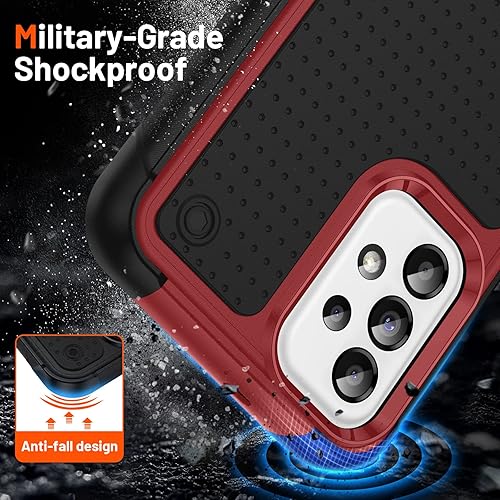 Miniatura 7 de Jeylly Funda para Samsung Galaxy A23A32 5GA13 4GA13 5G, A04A04S, funda de doble capa a prueba de golpes, híbrida de policarbonato duro, mango