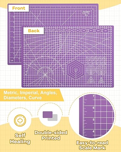 Vista 47 de Alfombrilla de corte autocurativo para manualidades, tabla de cortar A4 con rejilla, tabla de corte antideslizante para vinilo, tabla de corte forro