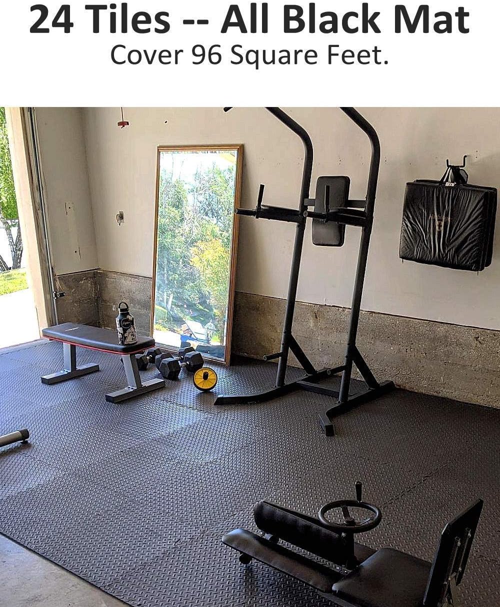 [BUY TOGETHER, SAVE MORE] 24 Tiles Interlocking Mat + TPE Yoga Mat Eco-friendly Non Slip, Cherry Pink & Navy Blue