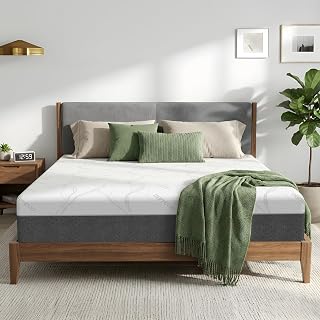 Puzdaz 12 Inch Queen Gel Memory Foam Mattress - Cooling Bamboo Cover, Pressure Relief, Washable, CertiPUR-US Certified