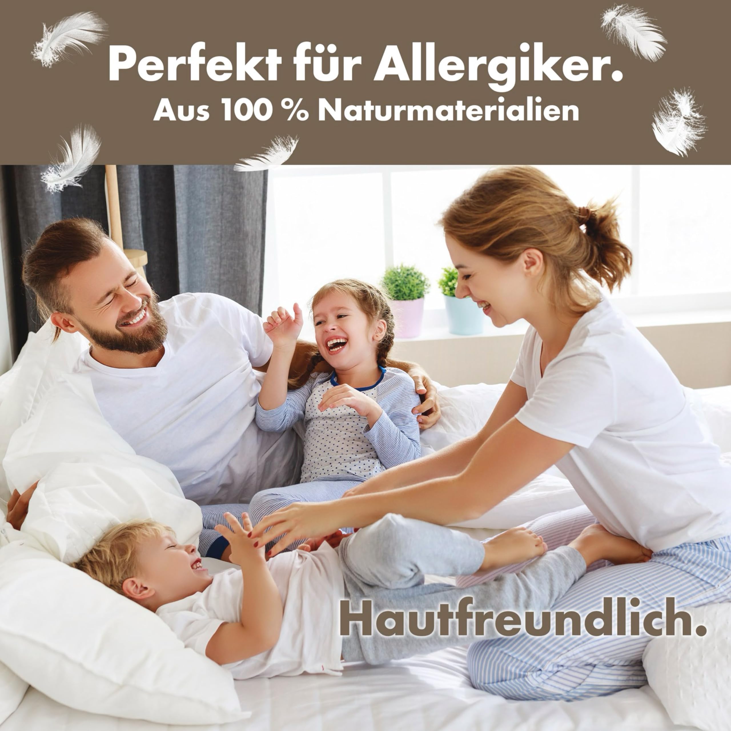 LILENO HOME 3-Kammer Daunenkissen 40x80 (2er Set) - Allergiker geeignet - Baumwoll Kissen 40x80 mit Federn & Daunen Füllung - langlebig & atmungsaktives Kopfkissen 40x80 Daunen u. Federfüllung