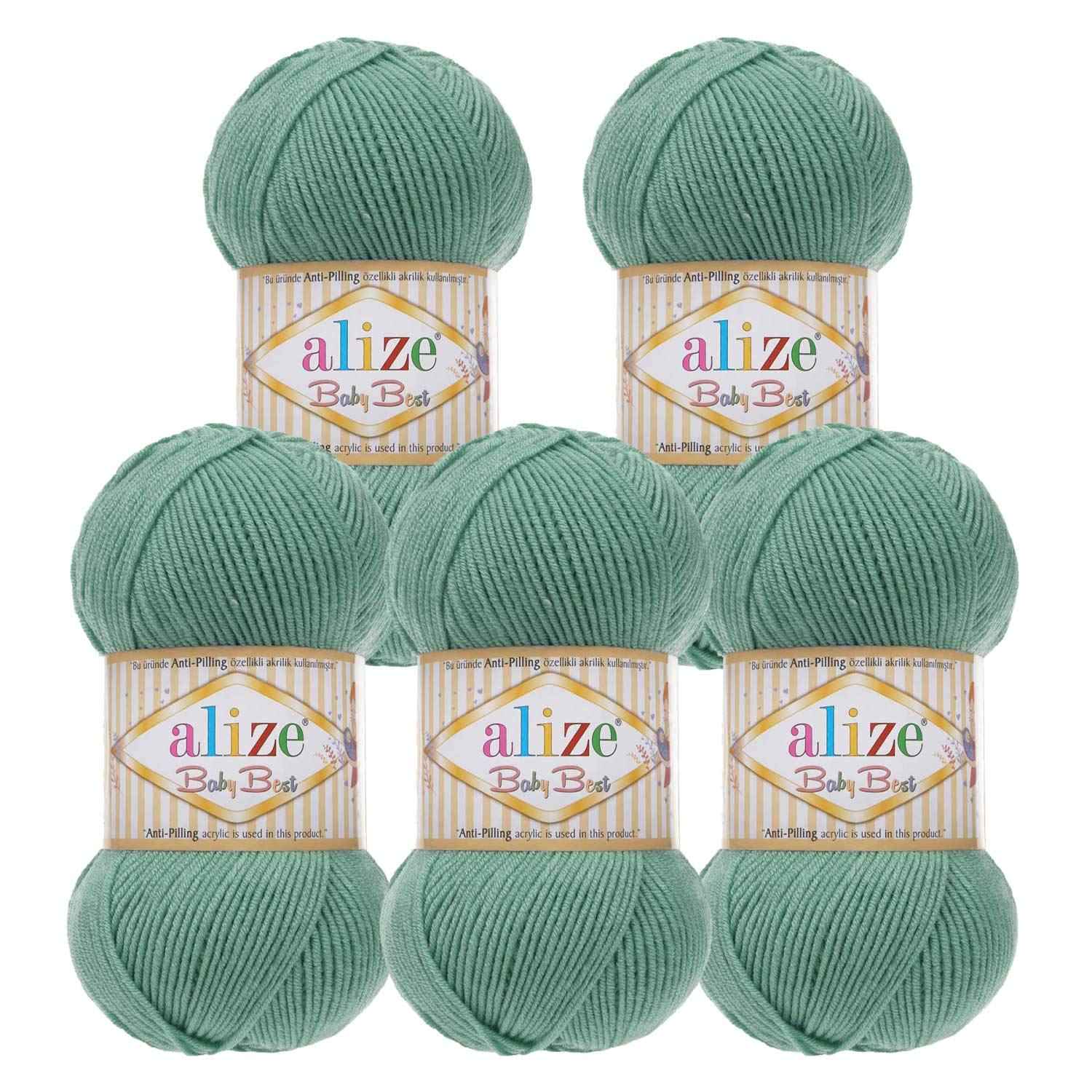 Alize Bebe - 5 gomitoli di lana da 100 g, tinta unita, 500 g in