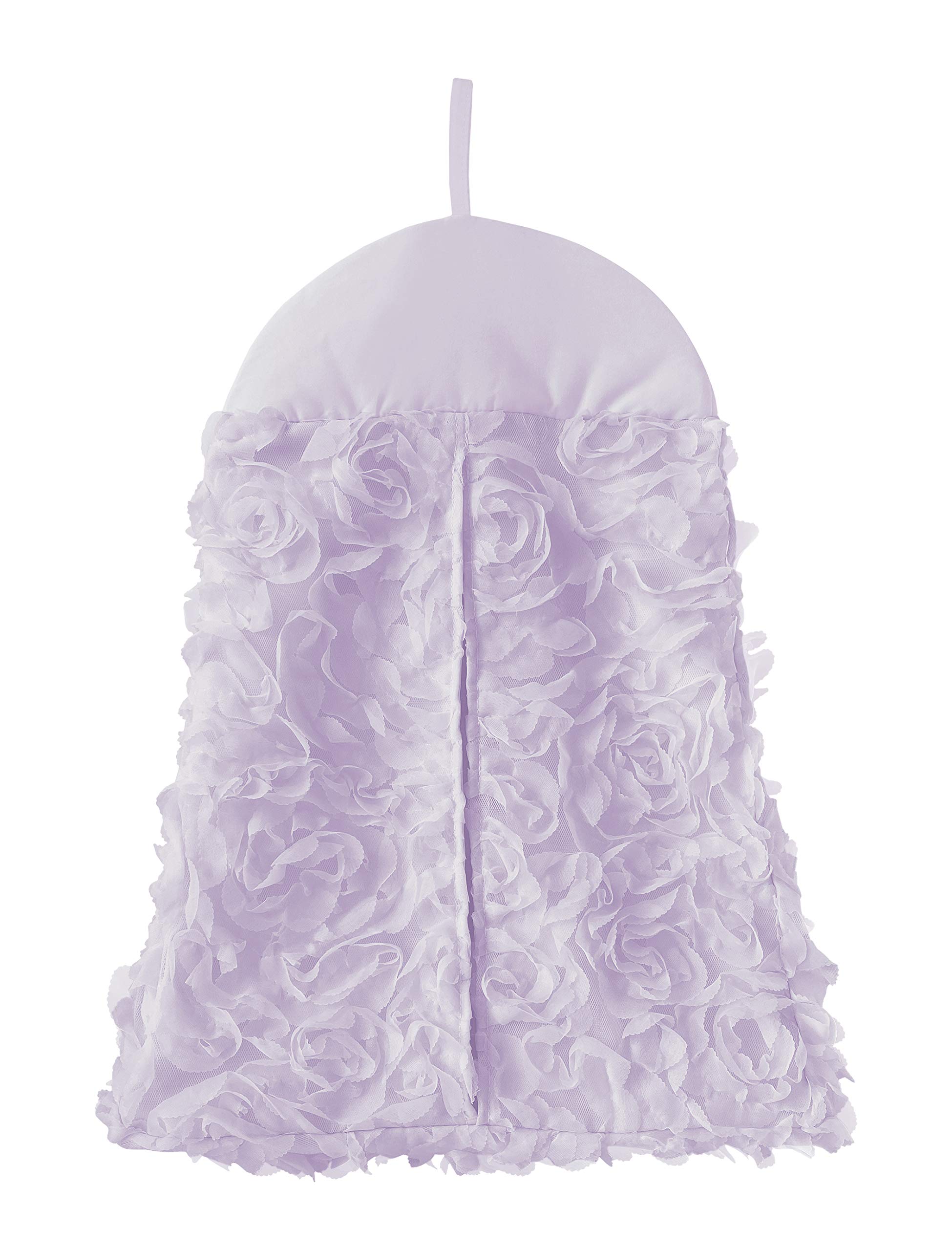 Sweet Jojo Designs Juego de ropa de cama para cuna de bebé con diseño de rosas y flores moradas, transpirable, forro de malla transpirable para cuna, 6 piezas, flor de lavanda sólida, elegante,