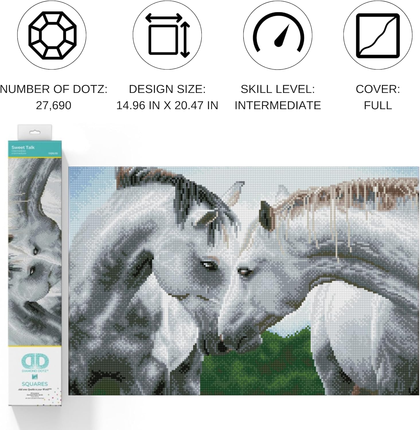DIAMOND DOTZ Sweet Talk Horse Diamond Painting Kits for Adults - Diamond Art Kits a Relaxing Creative Craft Kit with Dotz Gems