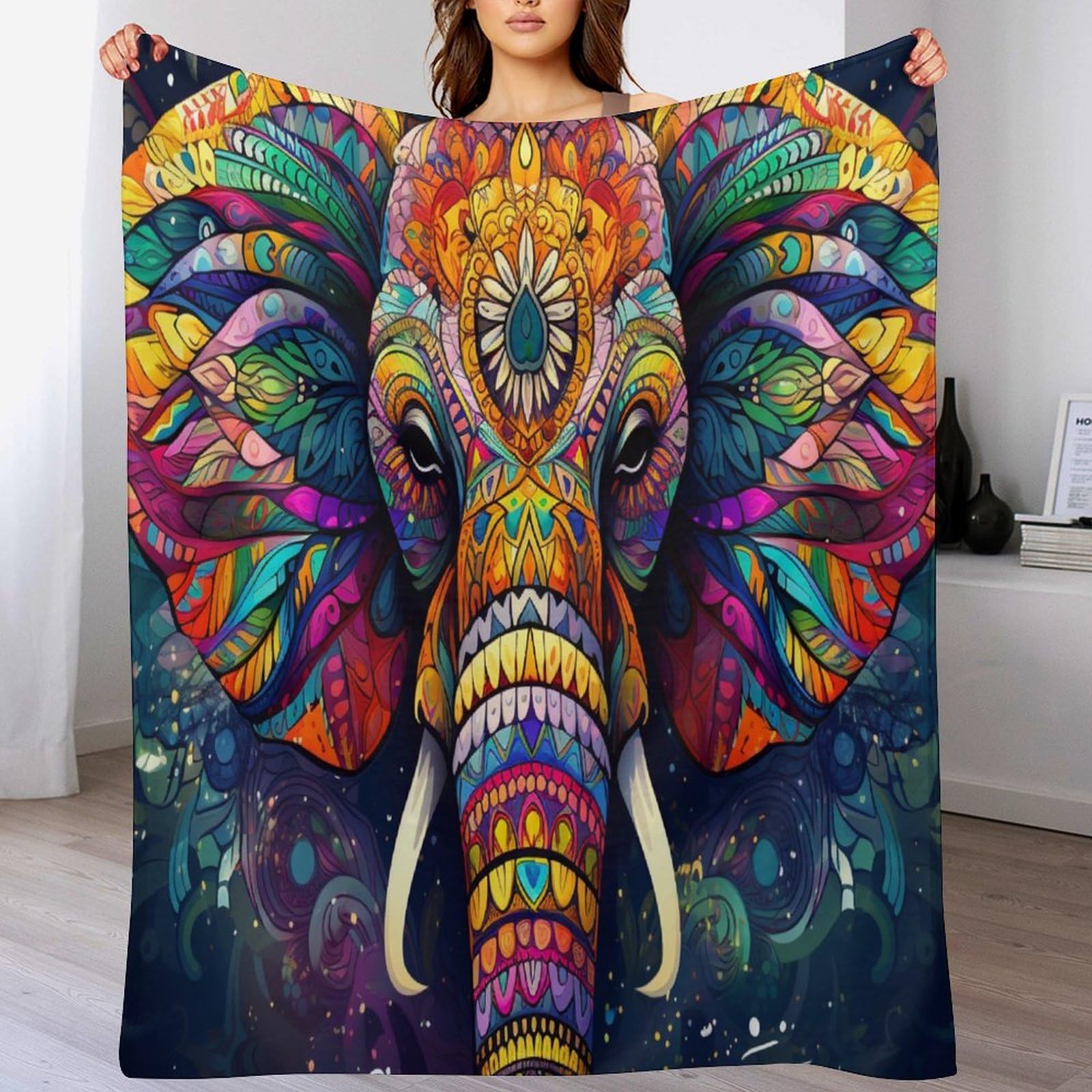 Couverture éléphant en flanelle douce idée cadeau pour lit et canapé