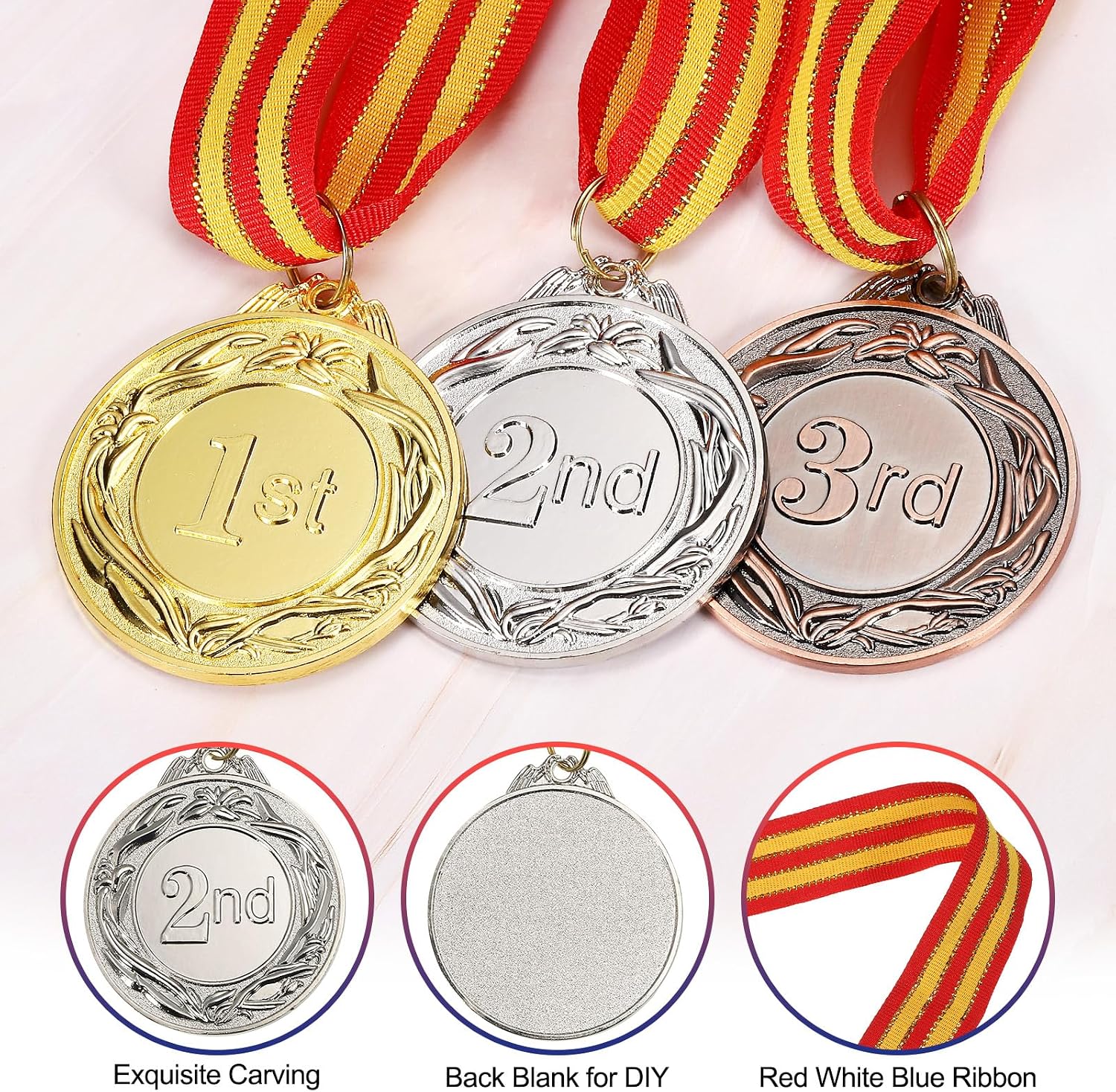 PATIKIL Award Metals, Winner Award Medals Prize with Neck Ribbon for Games Sports Competitions