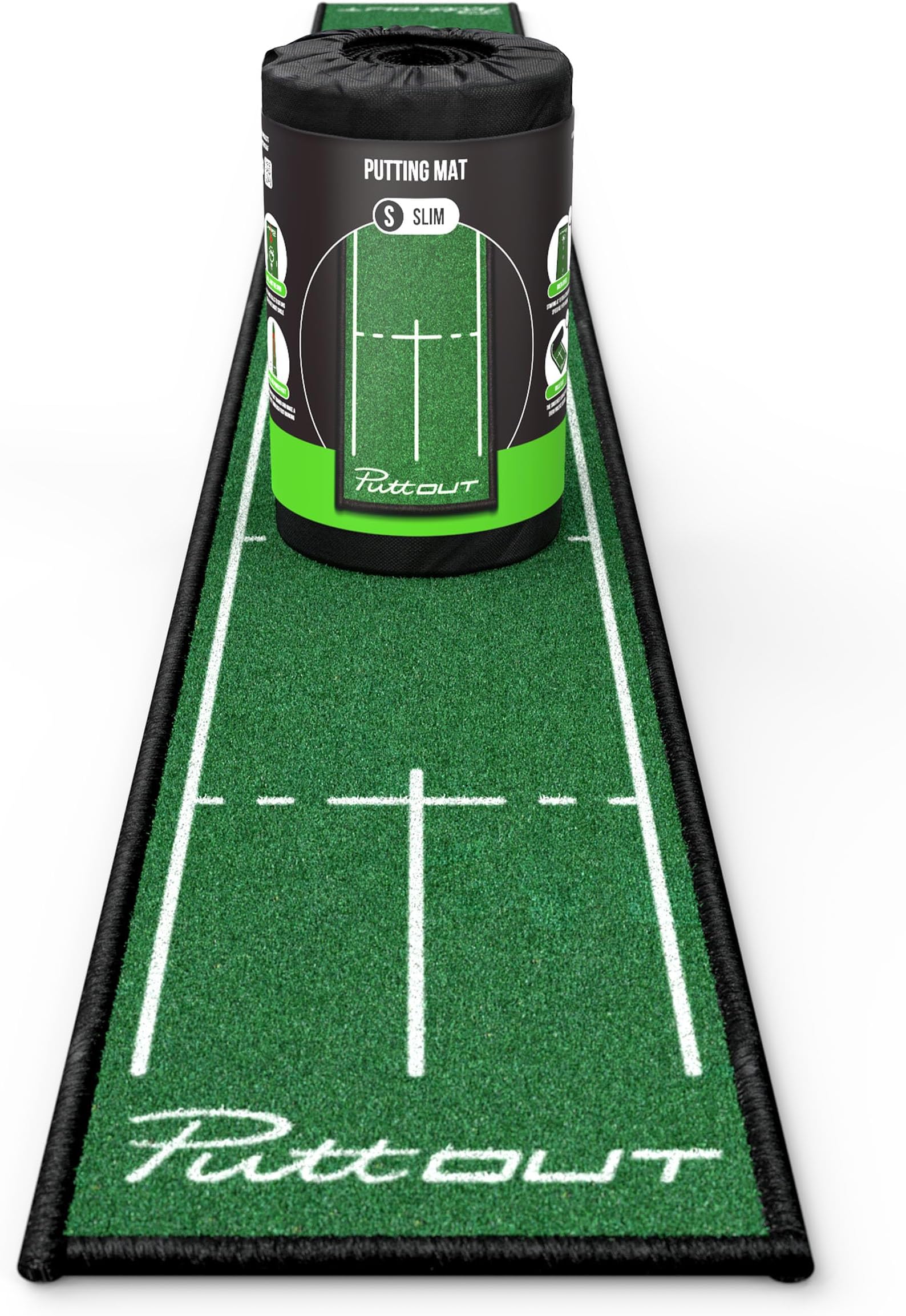 Slim Putting Mat - Perfect Your Golf Putting (7.9ft x 0.82ft)(Green)