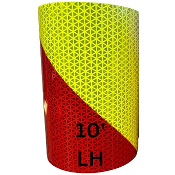V98 Chevron Lime Yellow Red Stripe, 6in x 10 ft