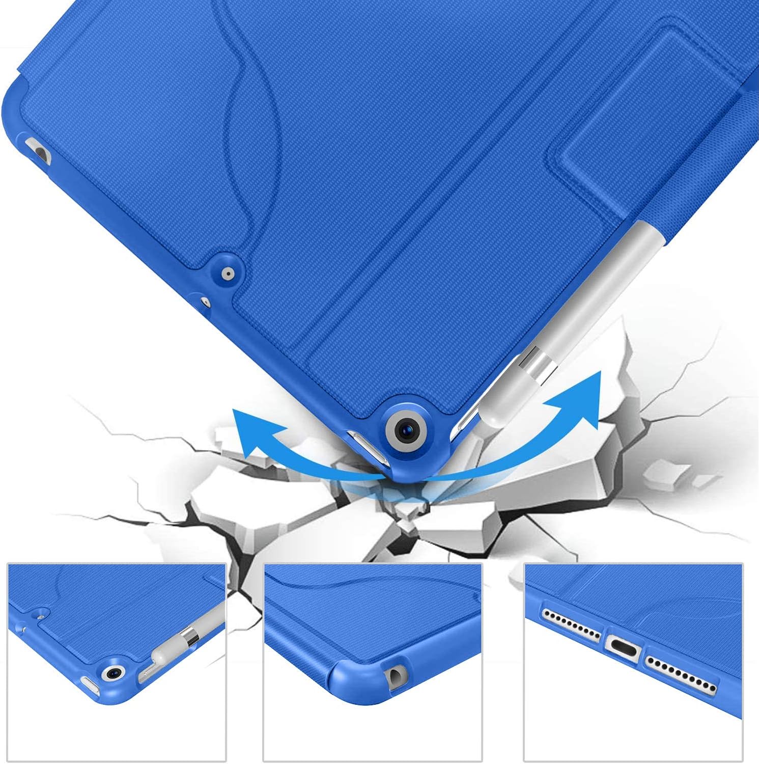 DuraSafe Cases for iPad 6 5 Air 1 2 Gen 9.7 Inch [iPad 6th 5th Air 1st 2nd ] A1893 A1822 A1566 A1474 MRJN2LL/A MR7G2LL/A MP2F2LL/A MP2G2LL/A MD785LL/A MD788LL/A MGLW2LL/A MGL12LL/A 0 - Navy Blue