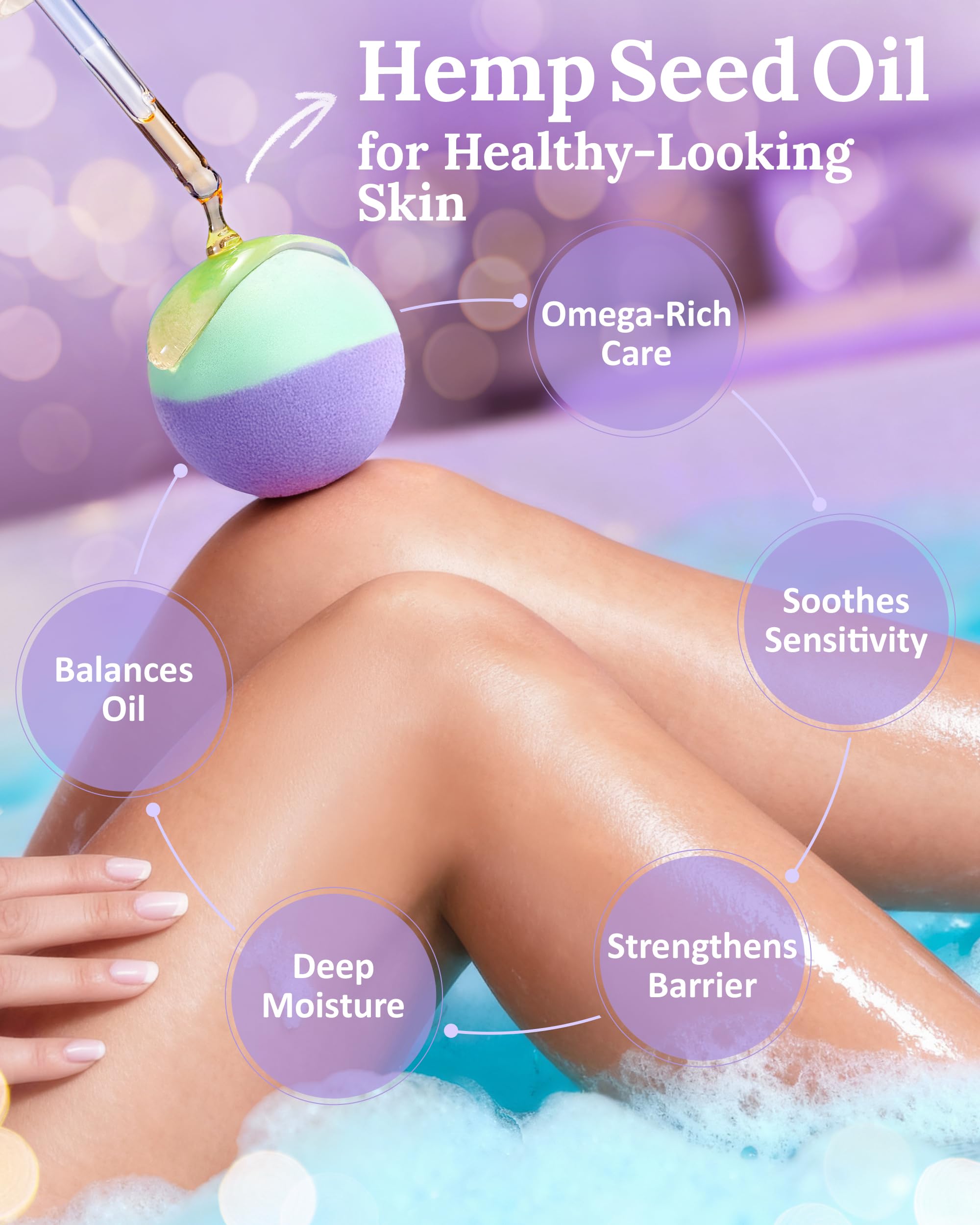 24 bombas de baño de aceite de cáñamo para mujer, kit de spa natural